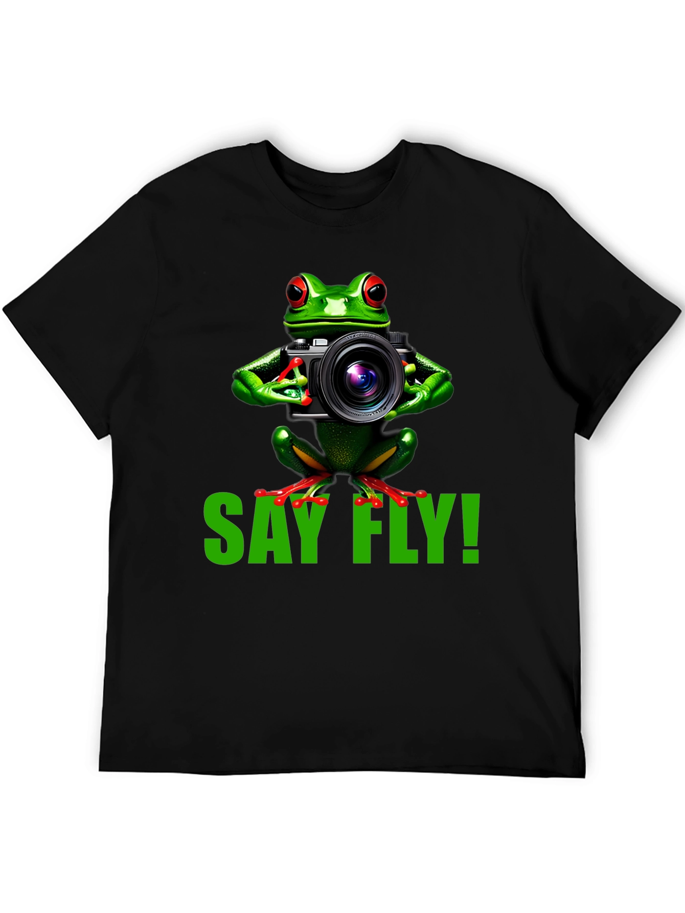 Say Fly! Frog Photographer Graphic T-Shirt