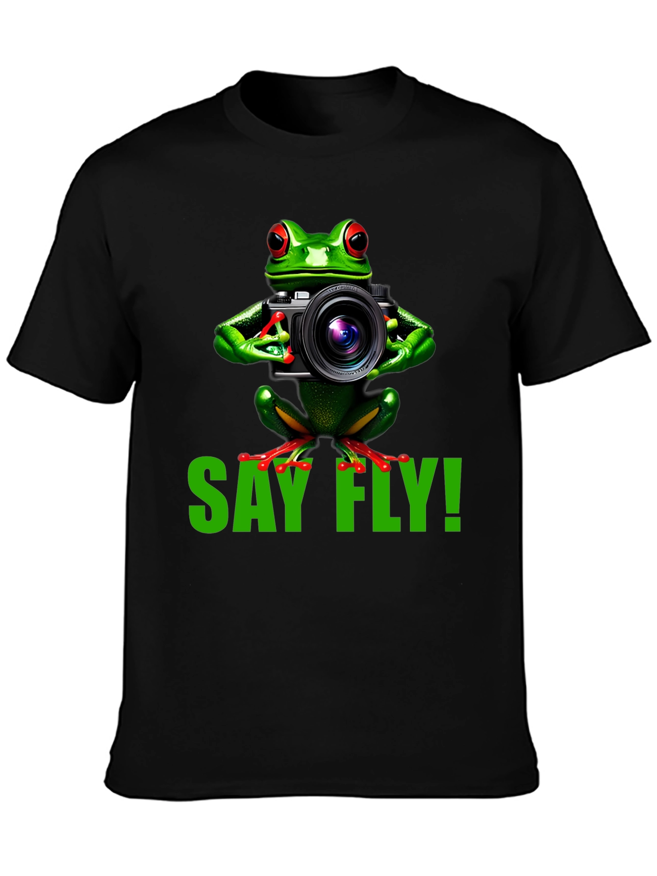 Say Fly! Frog Photographer Graphic T-Shirt