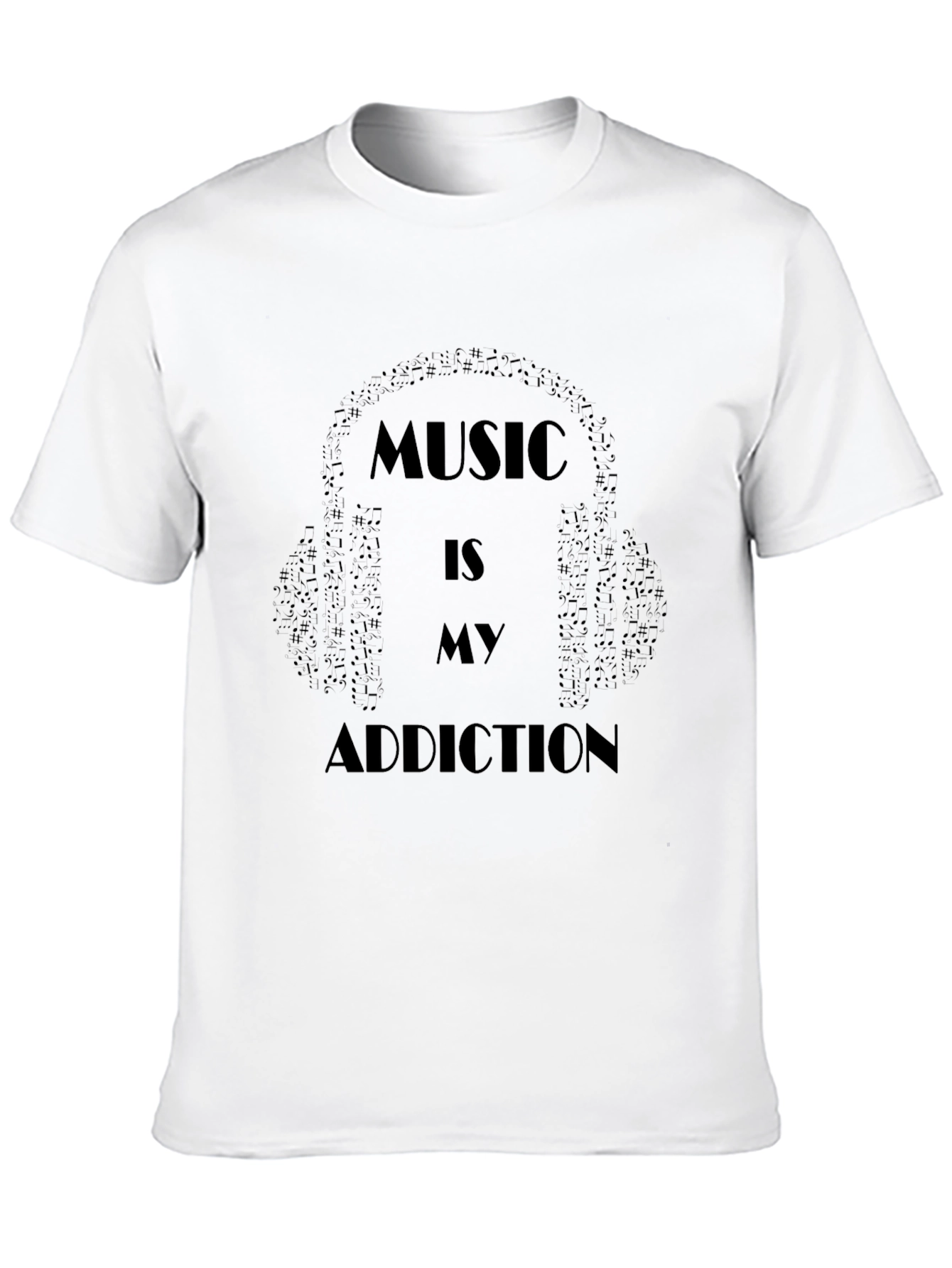 Music is My Addiction T-Shirt - Black Graphic Tee
