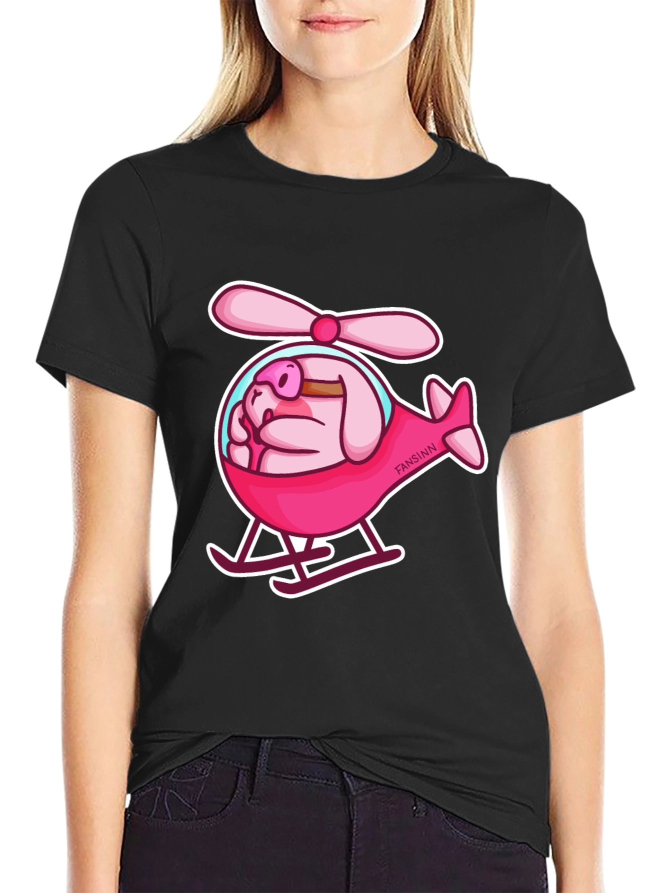 Pig Helicopter Graphic Tee - Unique & Funny!