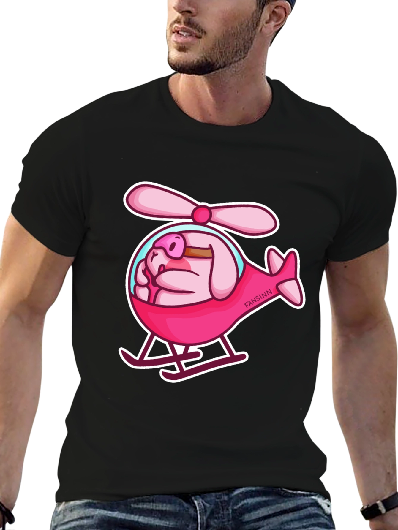 Pig Helicopter Graphic Tee - Unique & Funny!