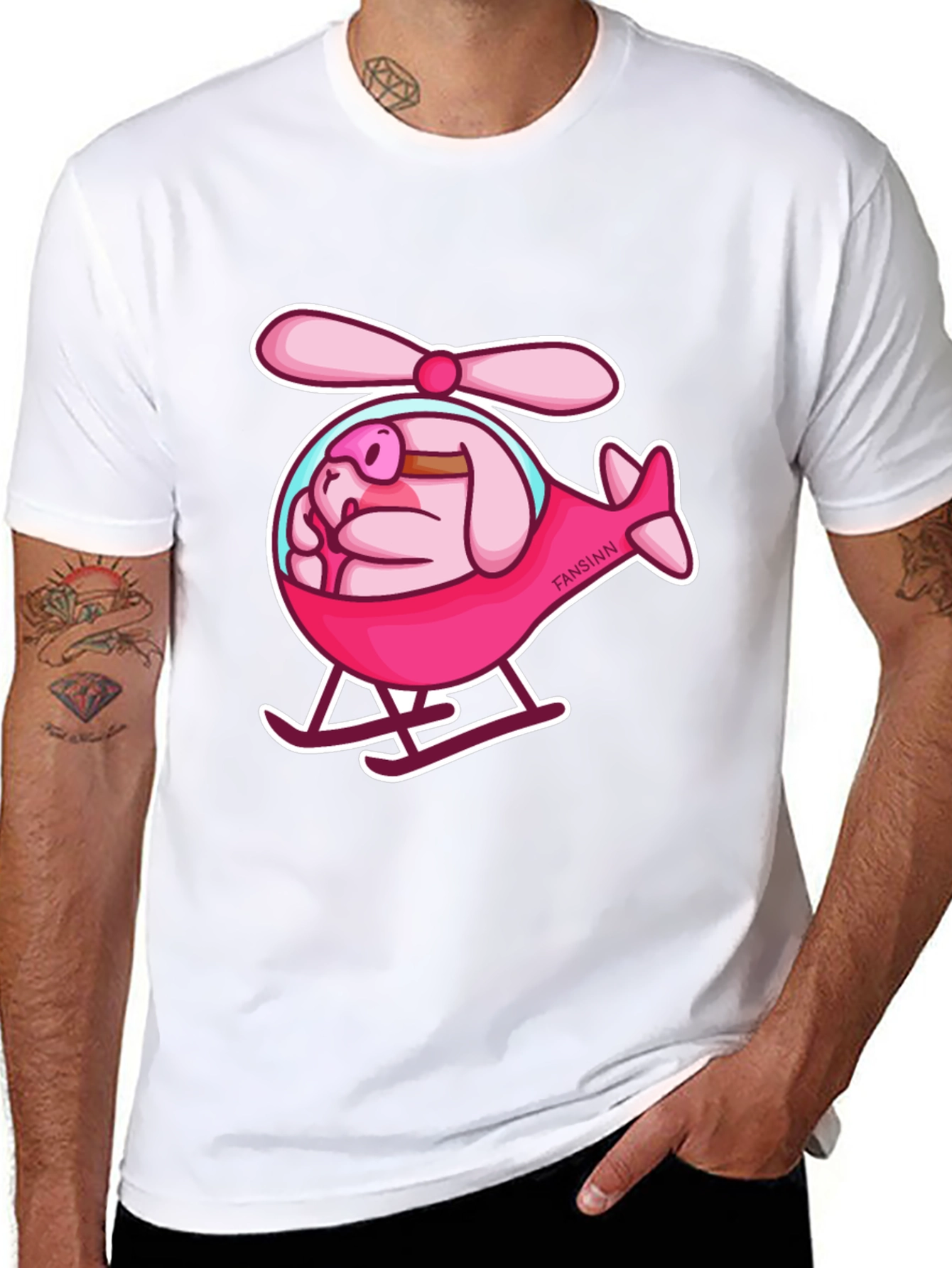 Pig Helicopter Graphic Tee - Unique & Funny!