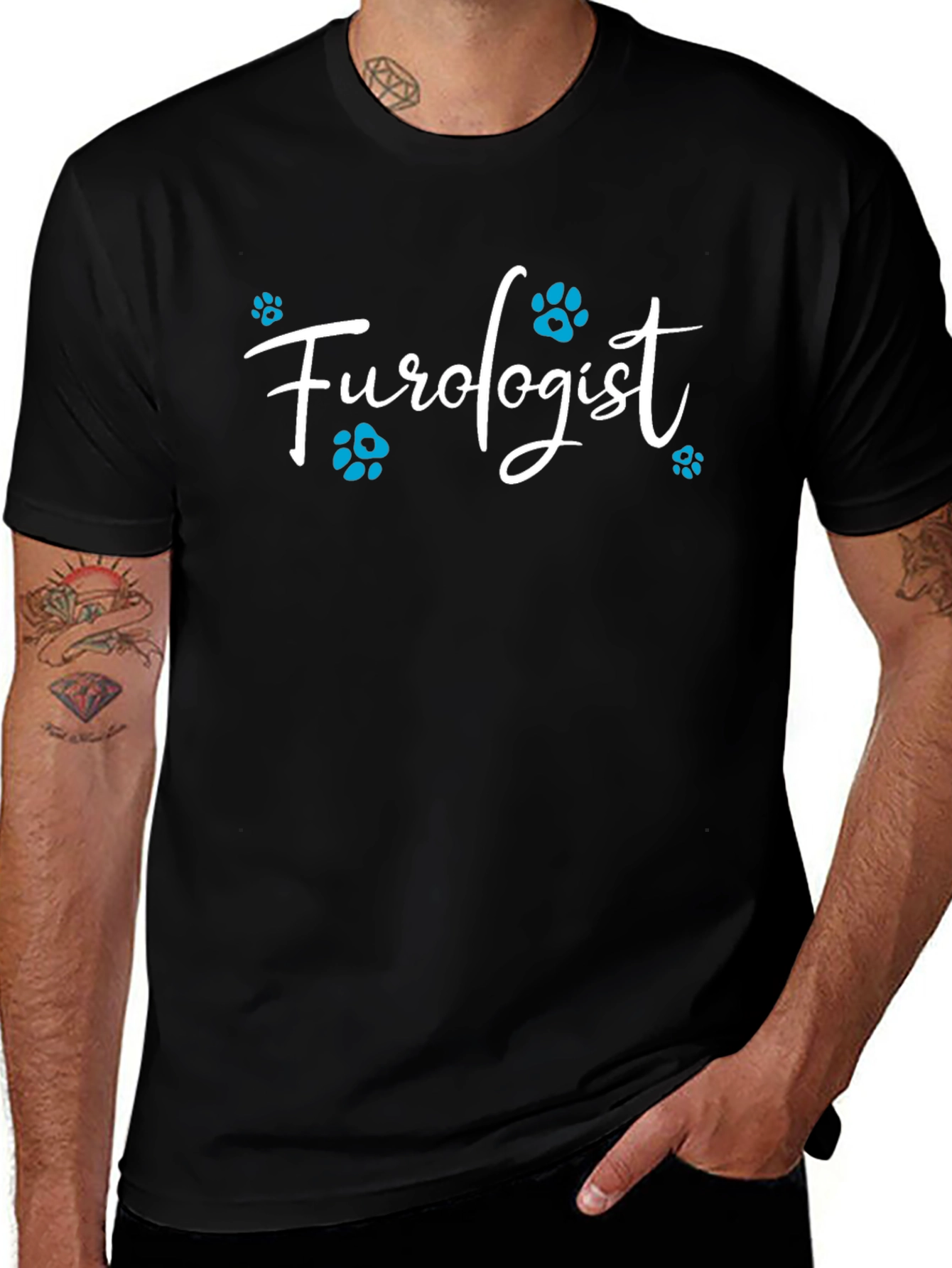 Furologist Paw Print T-Shirt - Black