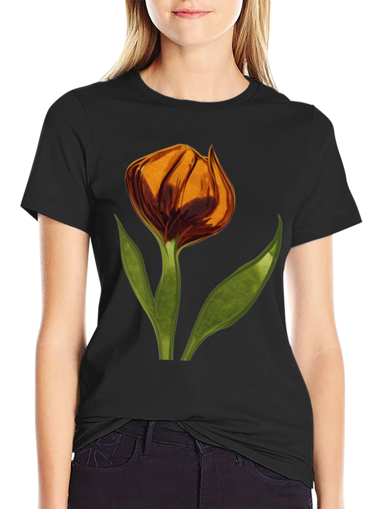 Floral Tulip Graphic T-Shirt - Soft Cotton Tee