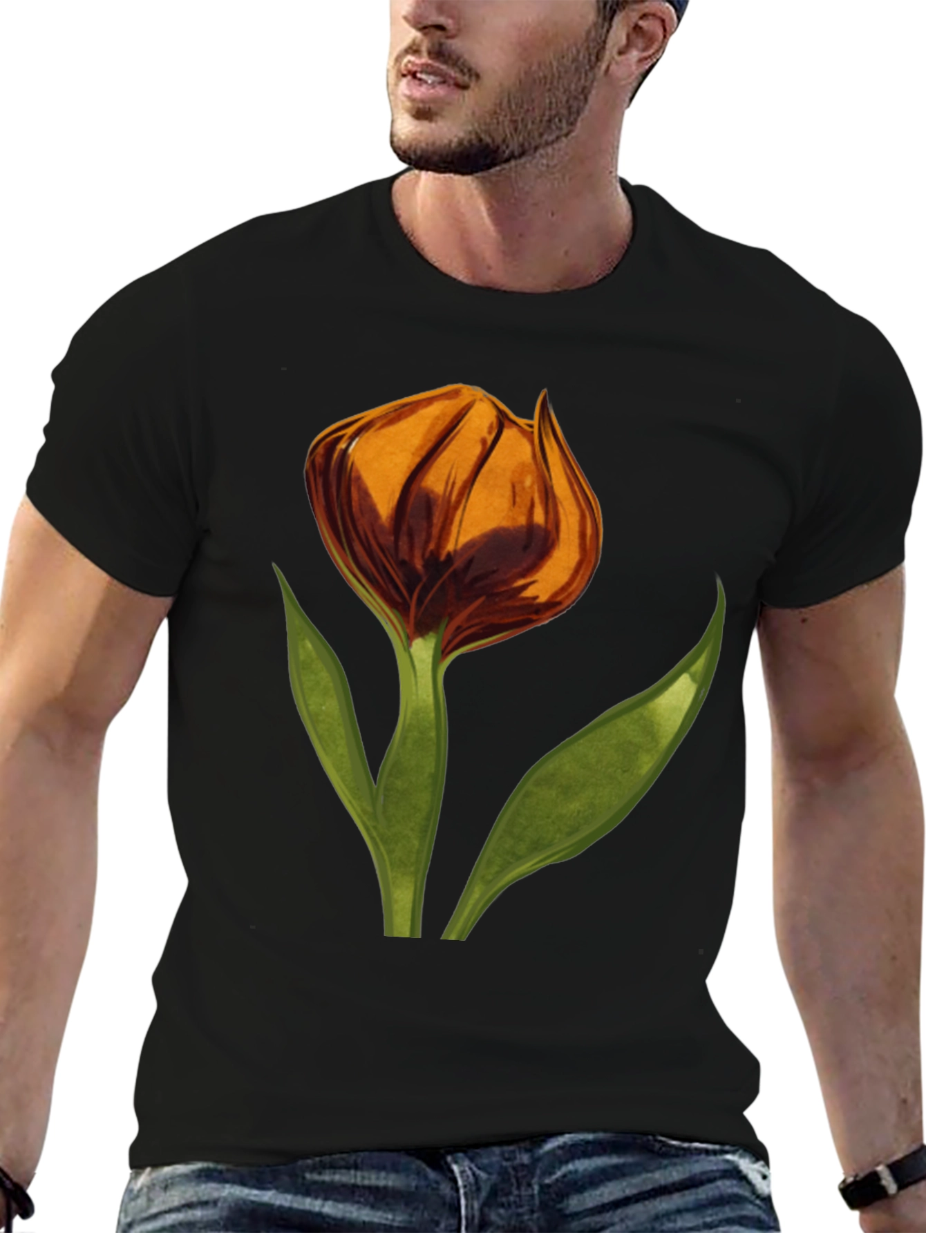 Floral Tulip Graphic T-Shirt - Soft Cotton Tee