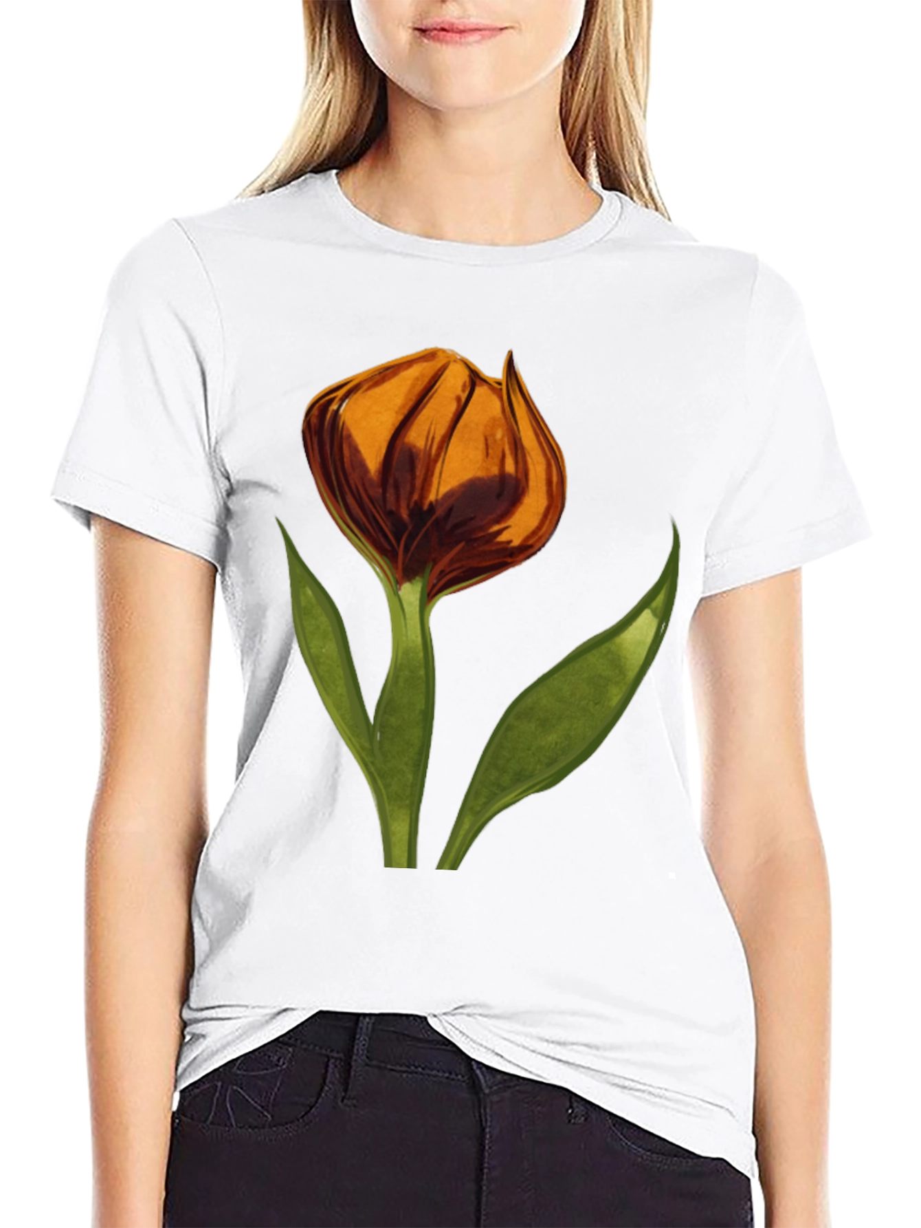 Floral Tulip Graphic T-Shirt - Soft Cotton Tee