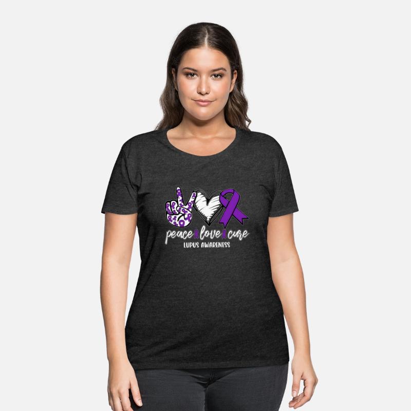 Peace Love Cure Lupus Awareness Support Ribbon