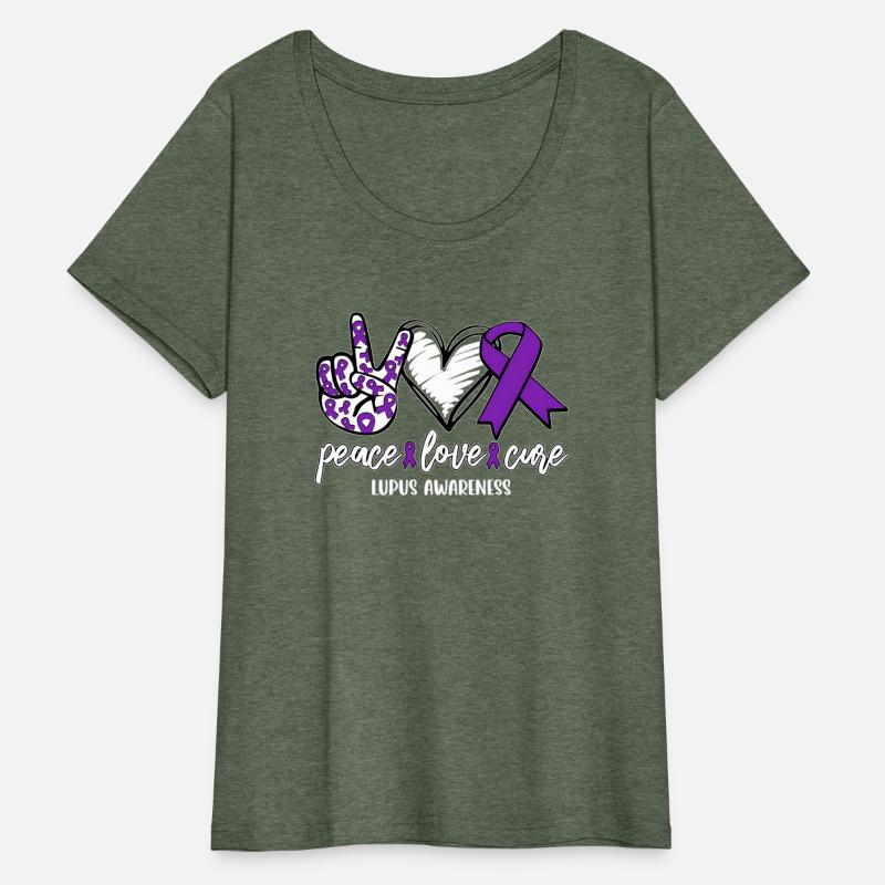 Peace Love Cure Lupus Awareness Support Ribbon