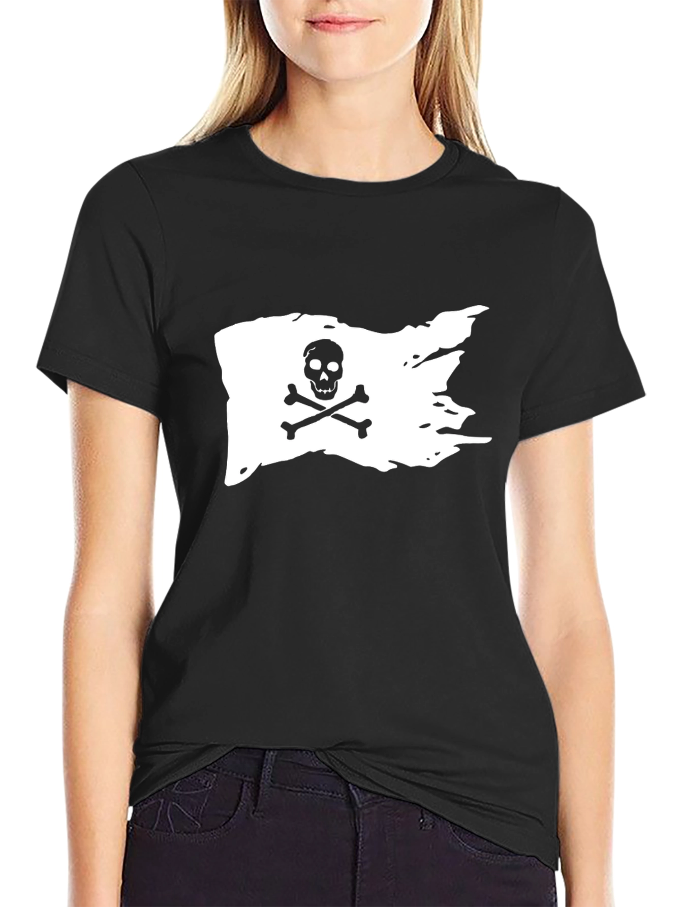 Pirate Flag Graphic Black T-Shirt