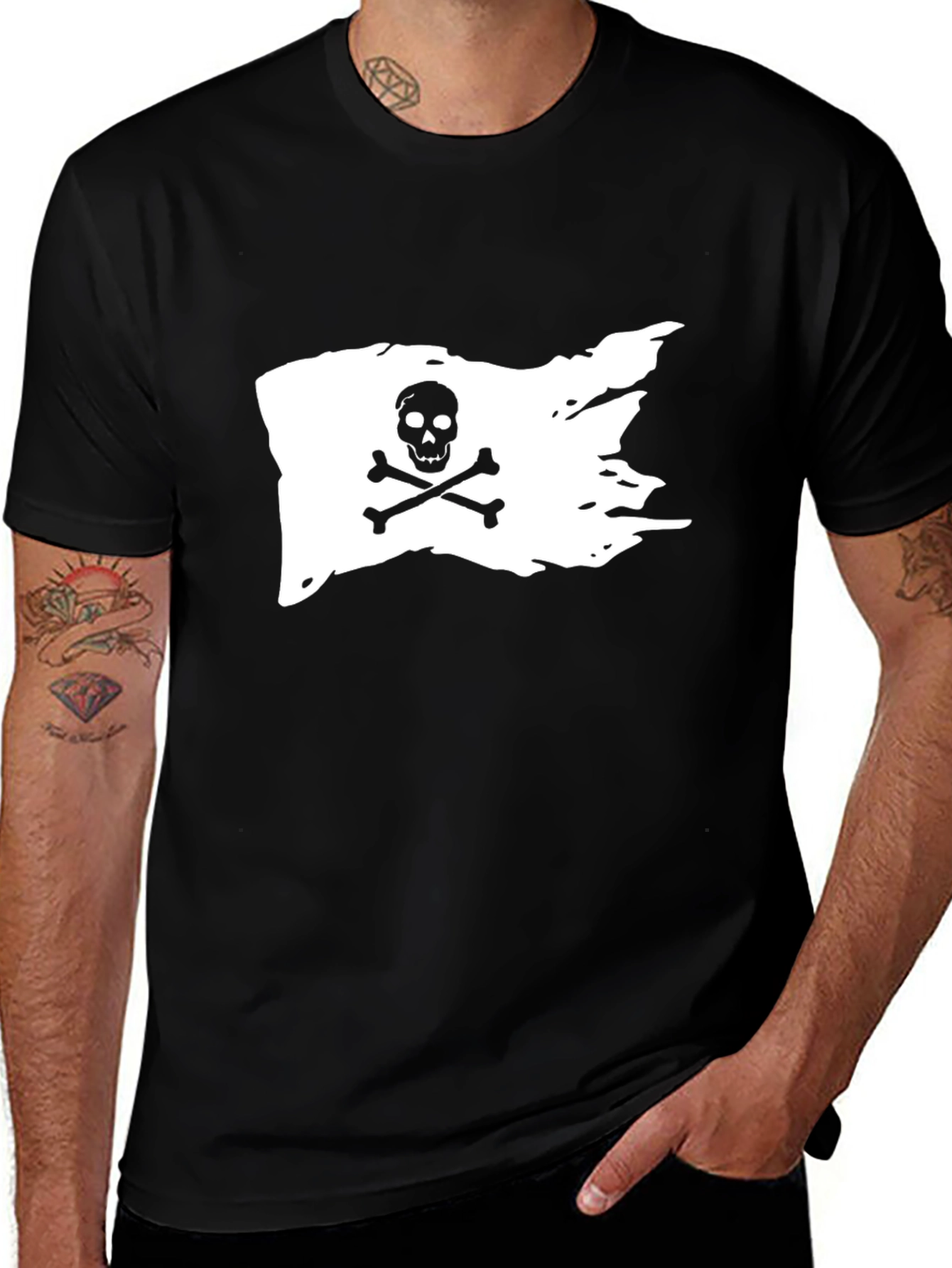 Pirate Flag Graphic Black T-Shirt