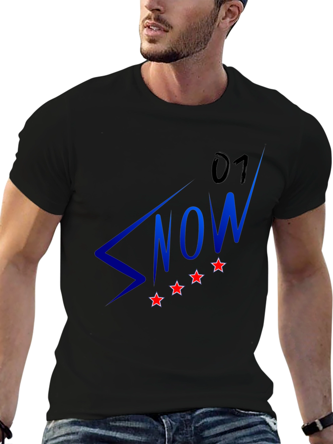 Stylish Black Tee with Graphic Design