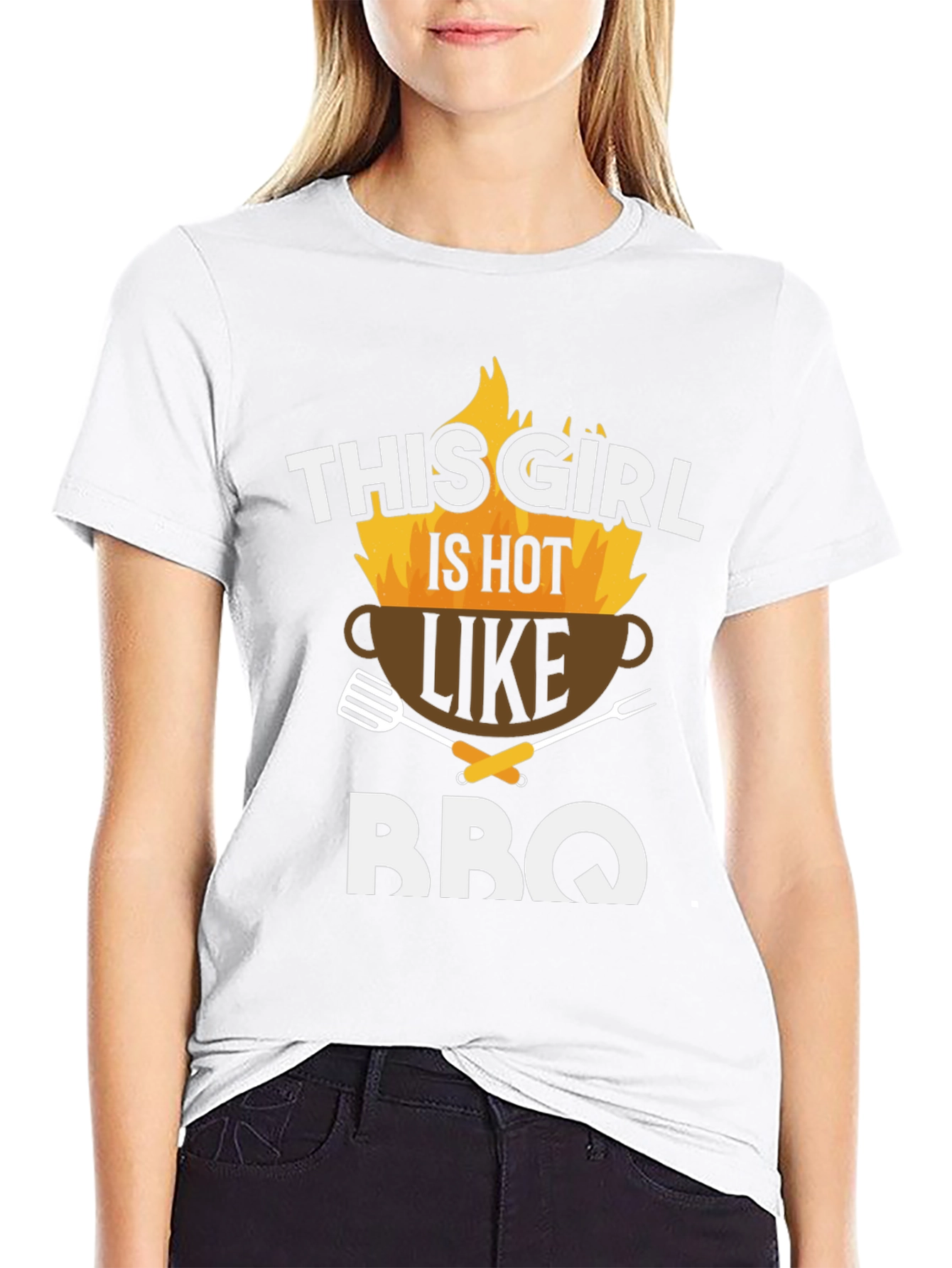 Hot BBQ Girl Graphic Tee - Black
