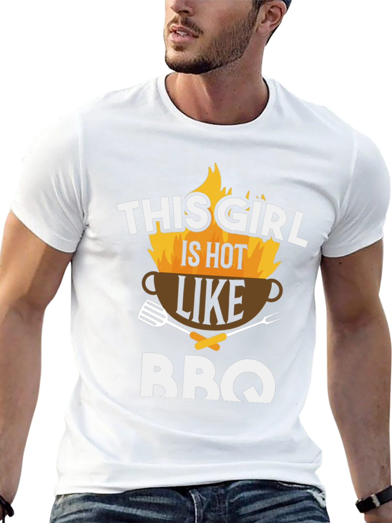 Hot BBQ Girl Graphic Tee - Black