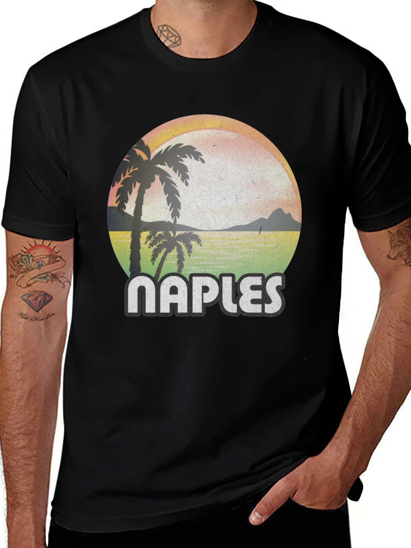 Naples Retro Palm Tree Graphic T-Shirt