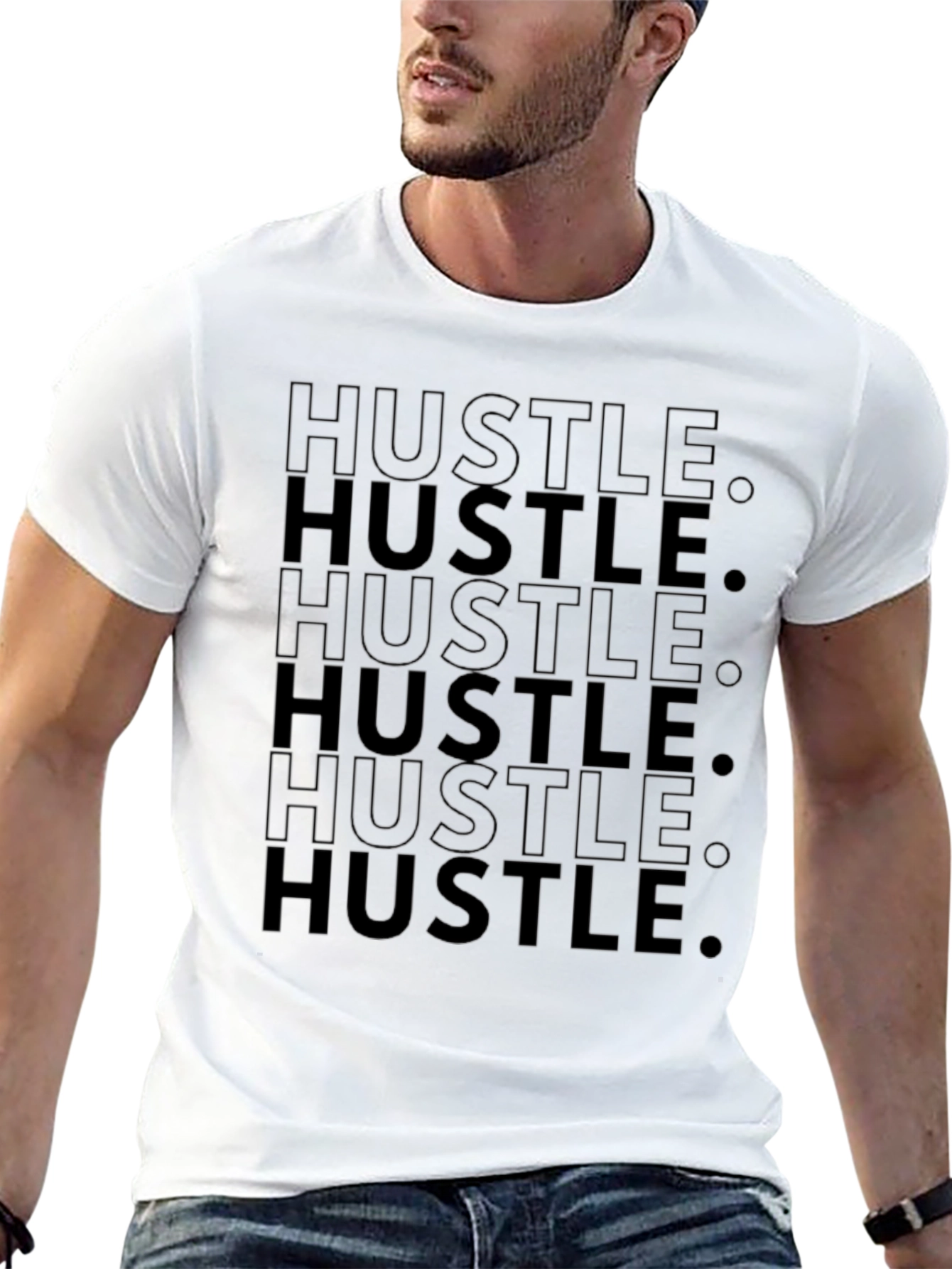 Mens Black Hustle Graphic T-Shirt