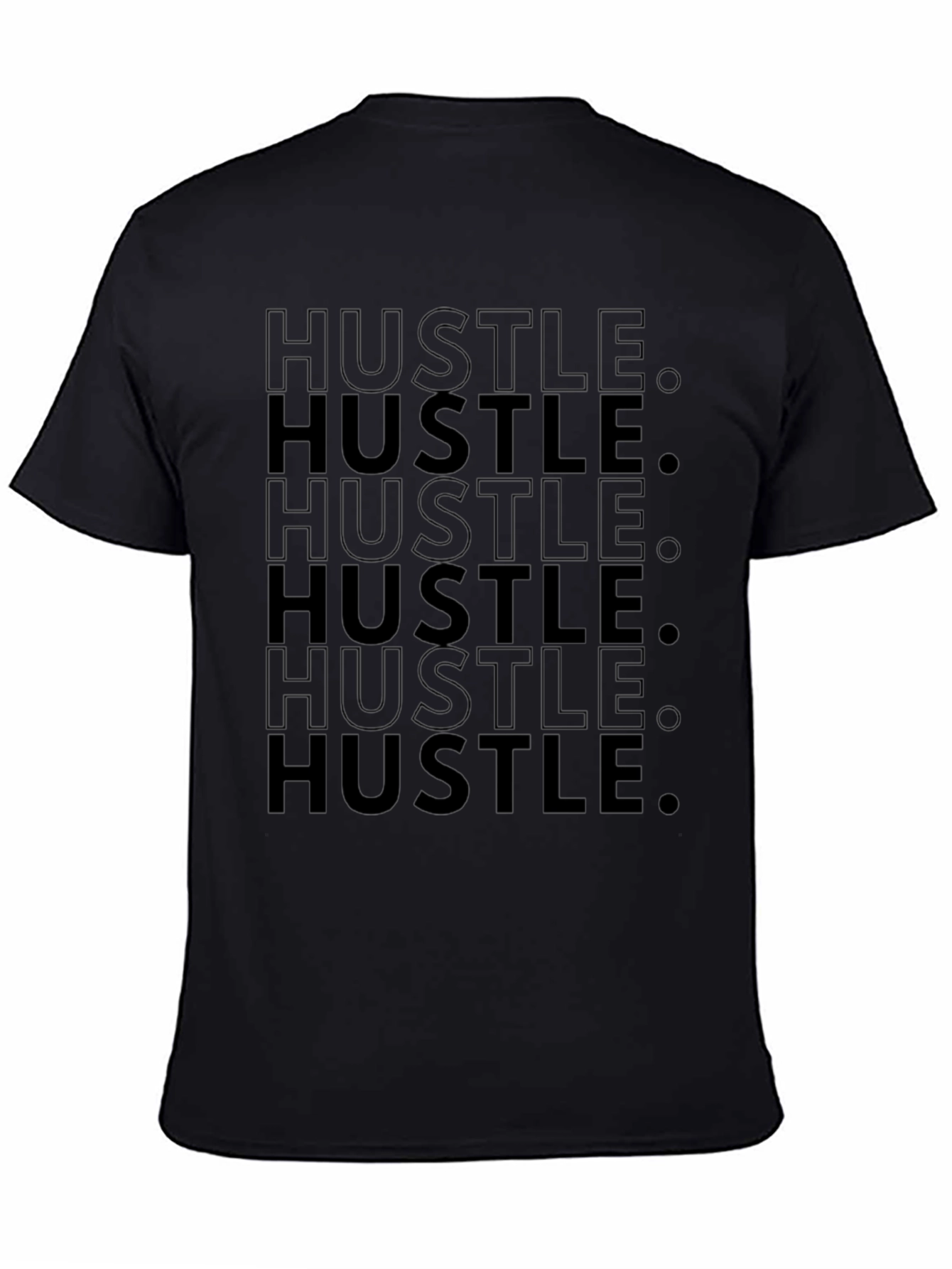 Mens Black Hustle Graphic T-Shirt