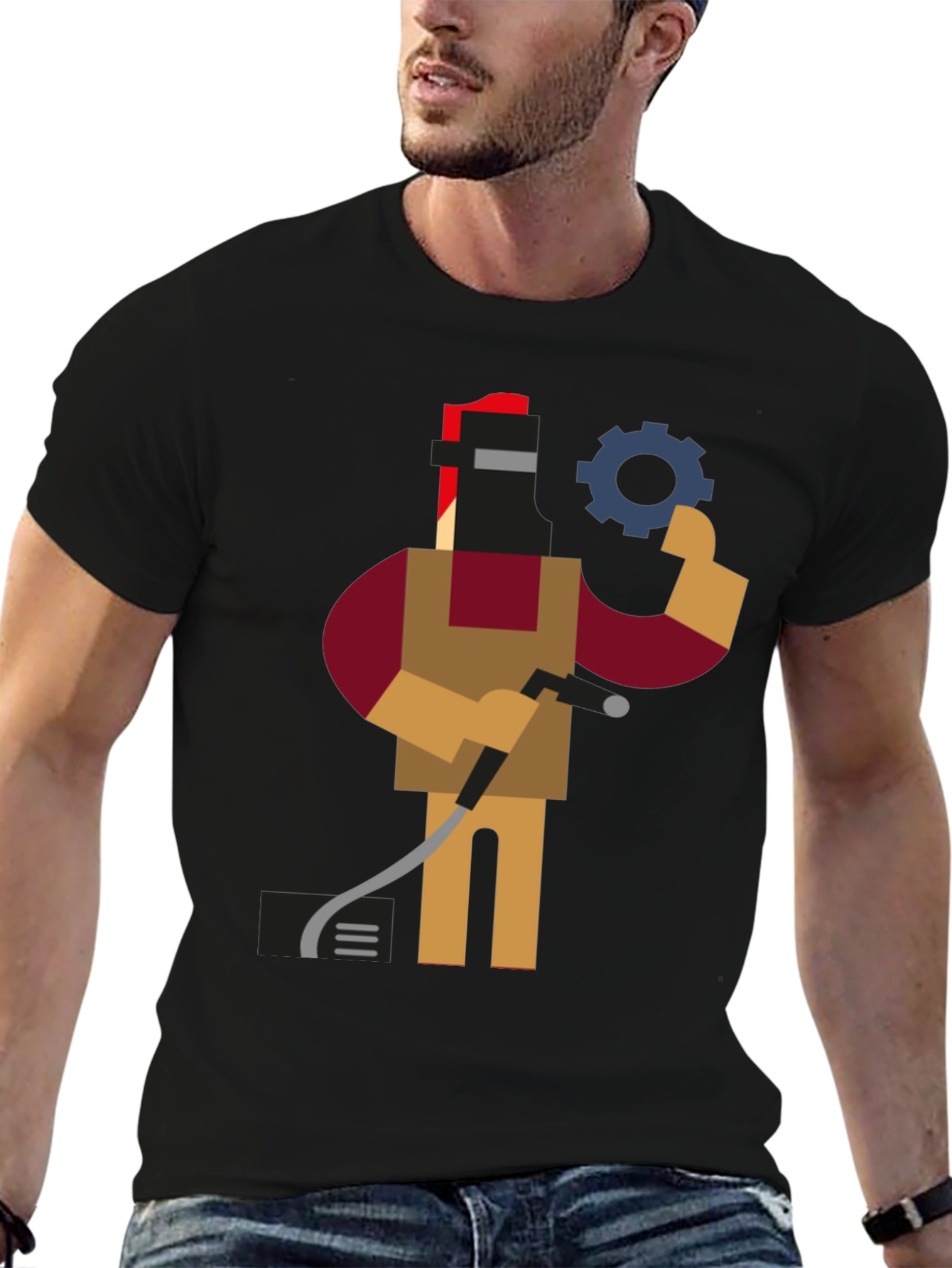 Welder Graphic Tee - Black Short Sleeve Shirt