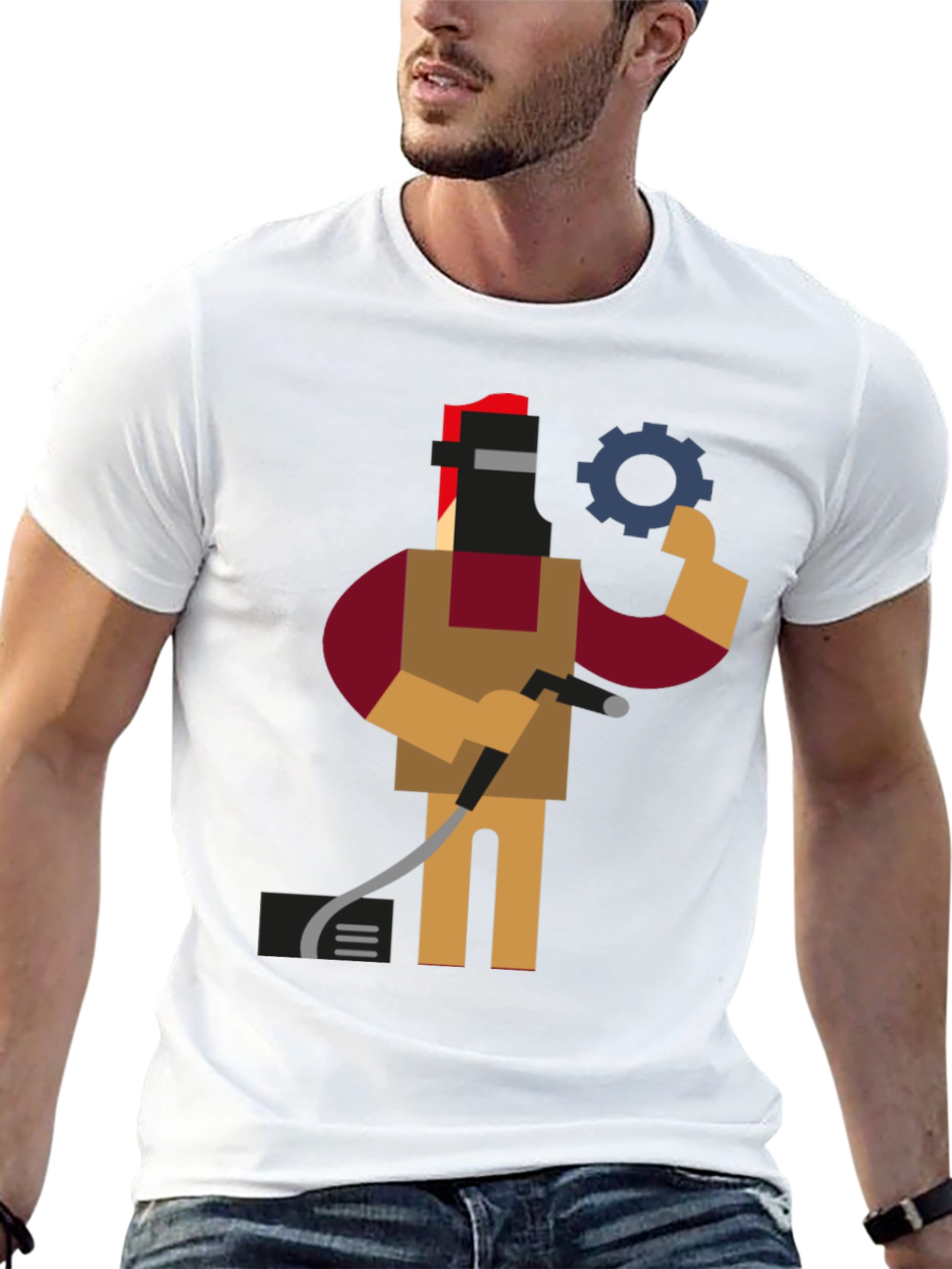 Welder Graphic Tee - Black Short Sleeve Shirt