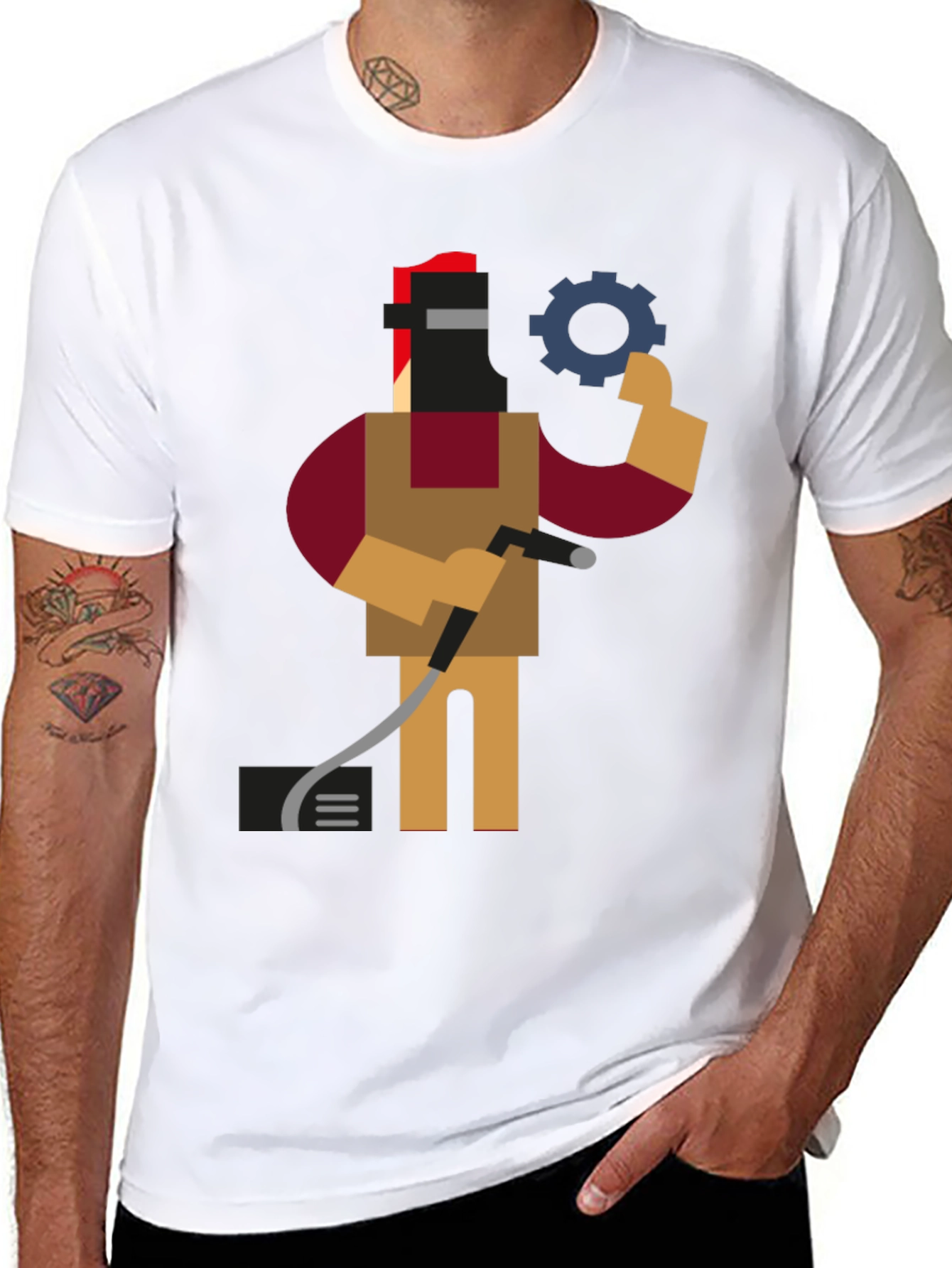 Welder Graphic Tee - Black Short Sleeve Shirt
