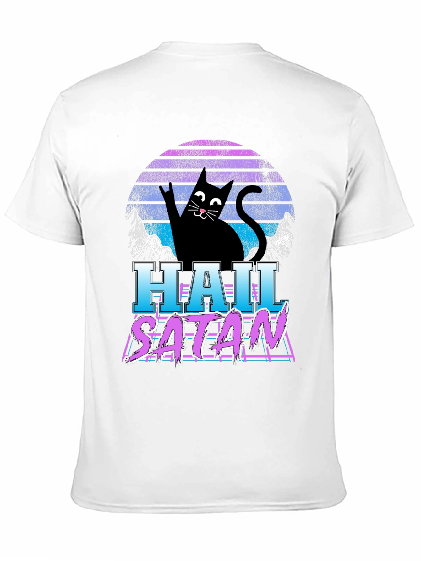 Hail Satan Cat T-Shirt - Retro Style