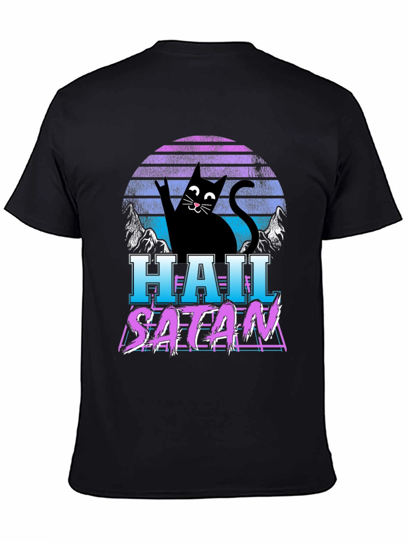 Hail Satan Cat T-Shirt - Retro Style