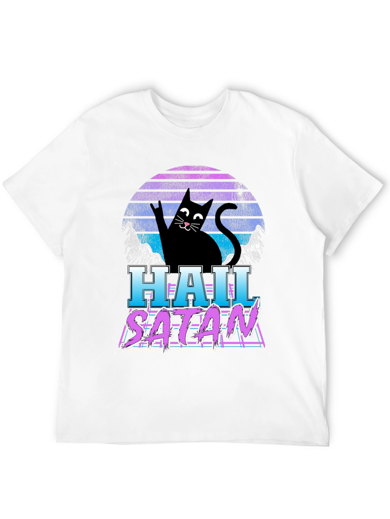 Hail Satan Cat T-Shirt - Retro Style