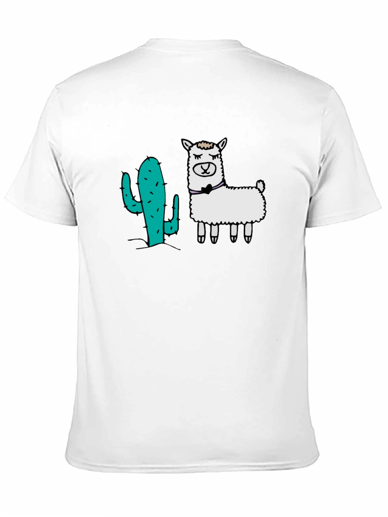 Cactus Llama Graphic Tee - Black Cotton T-Shirt