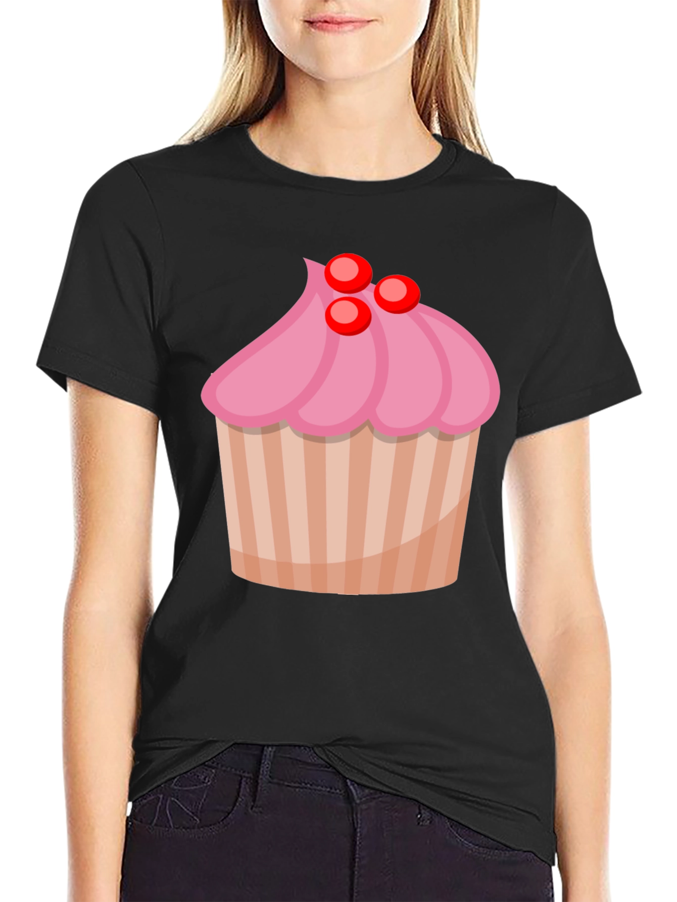 Cupcake Graphic Black T-Shirt