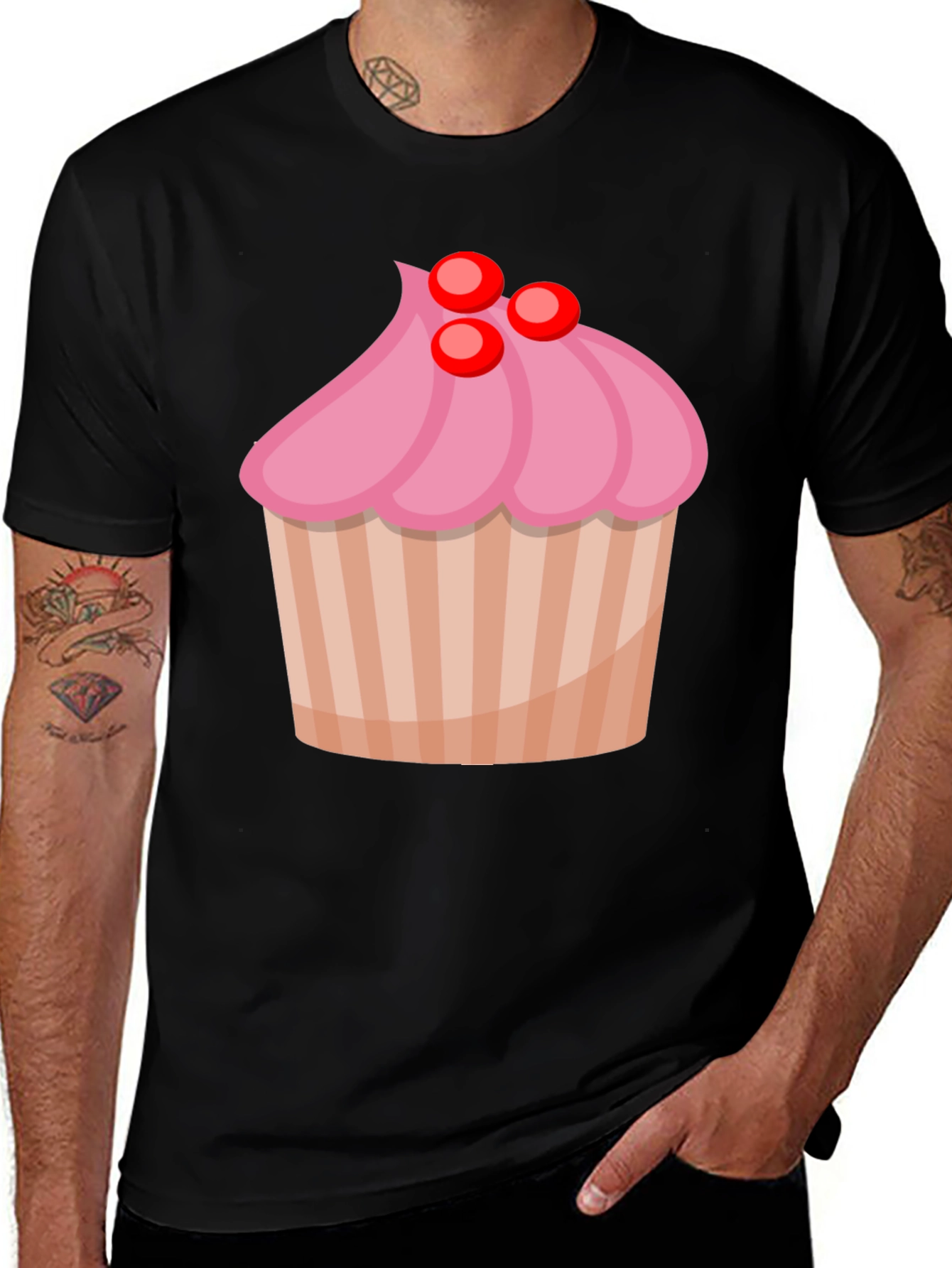Cupcake Graphic Black T-Shirt