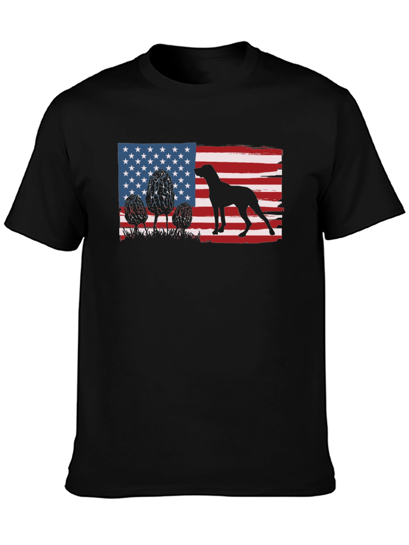 American Flag Dog Silhouette T-Shirt