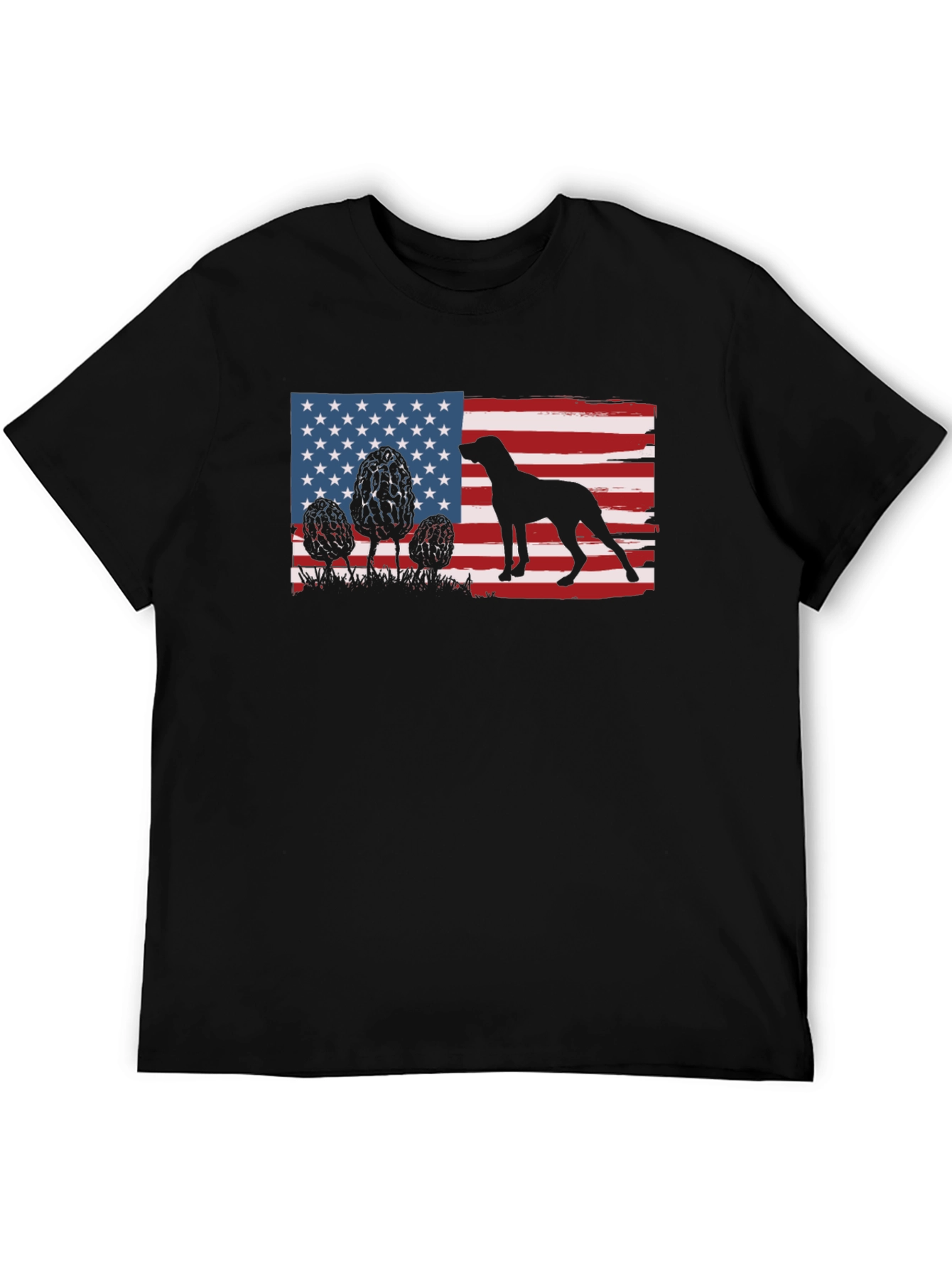 American Flag Dog Silhouette T-Shirt