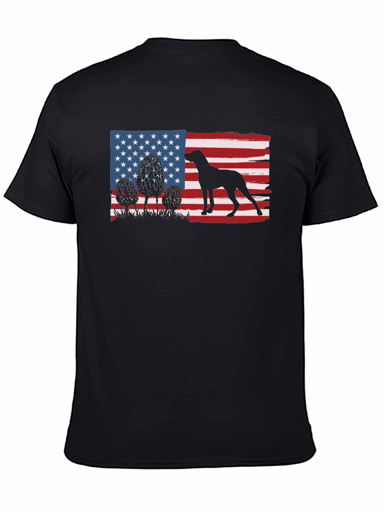 American Flag Dog Silhouette T-Shirt