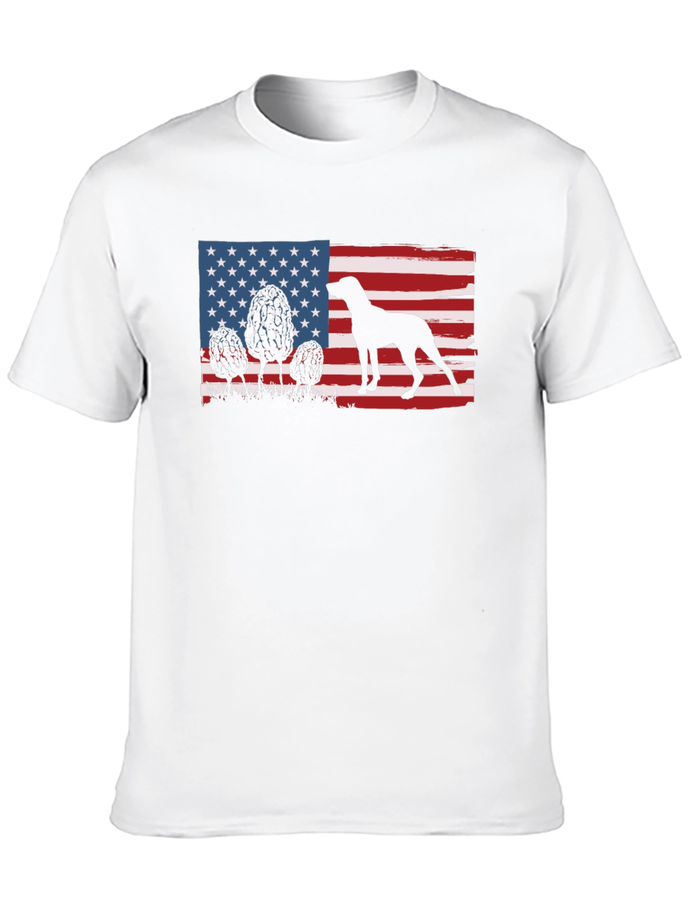 American Flag Dog Silhouette T-Shirt