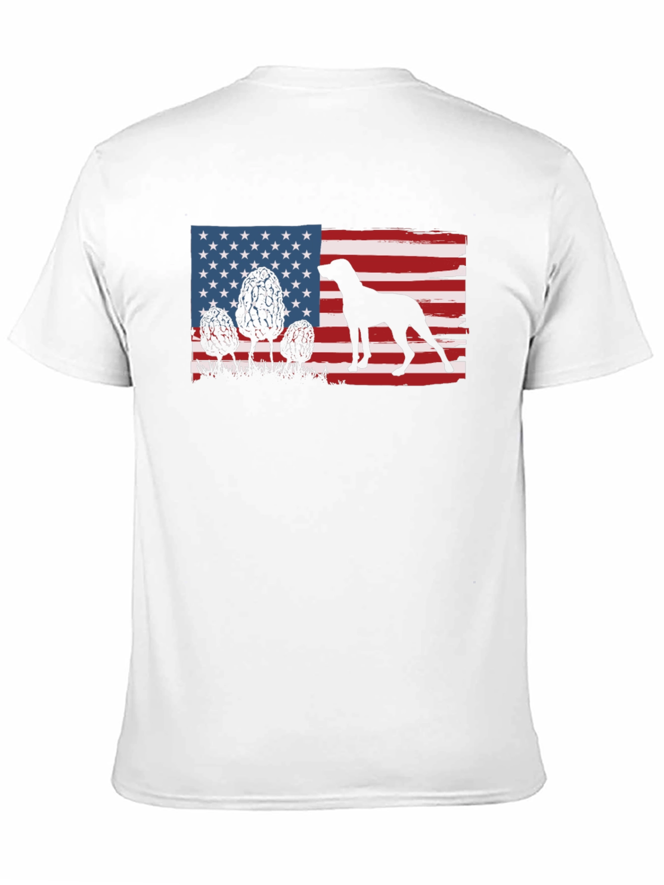 American Flag Dog Silhouette T-Shirt