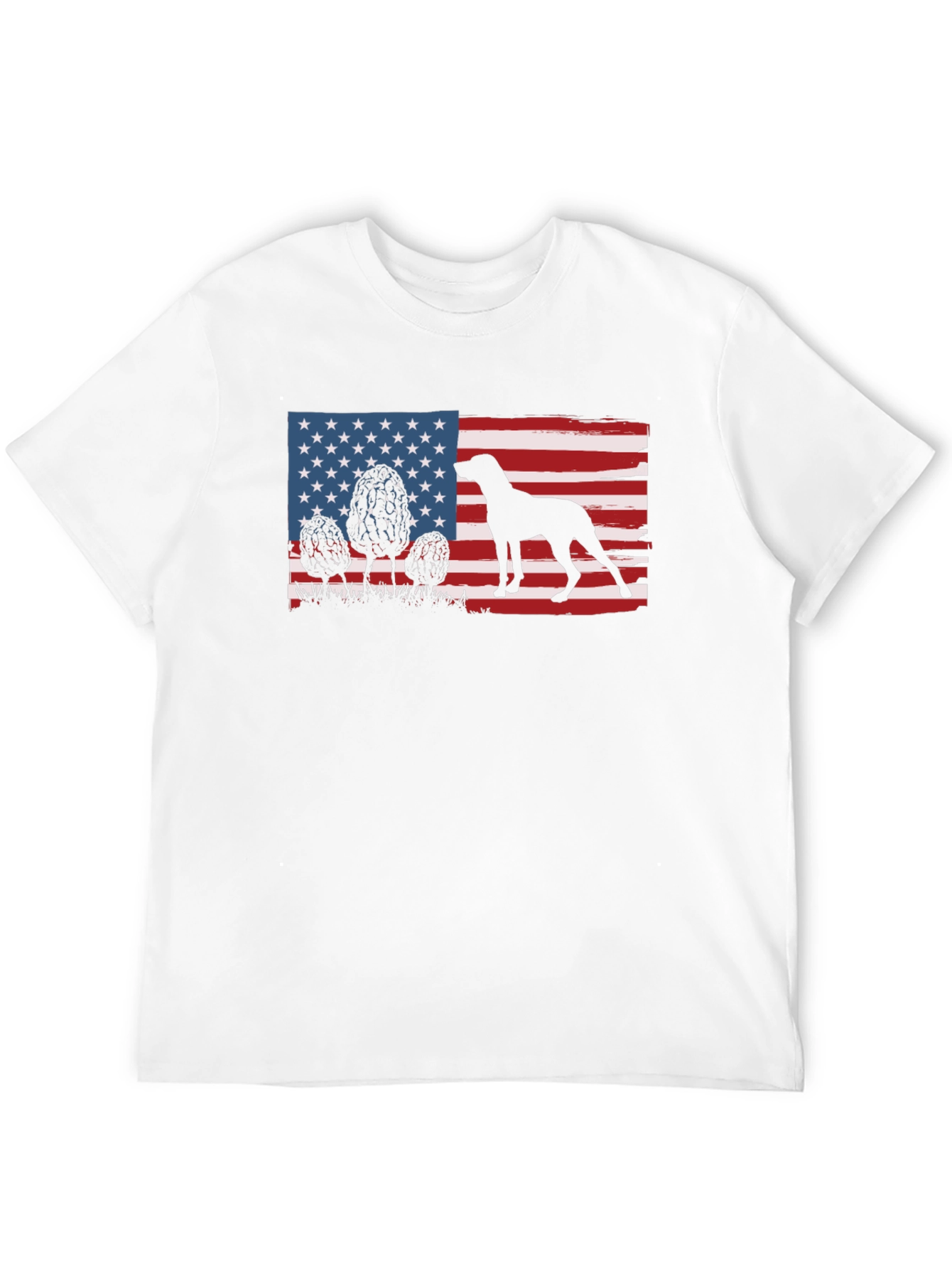 American Flag Dog Silhouette T-Shirt