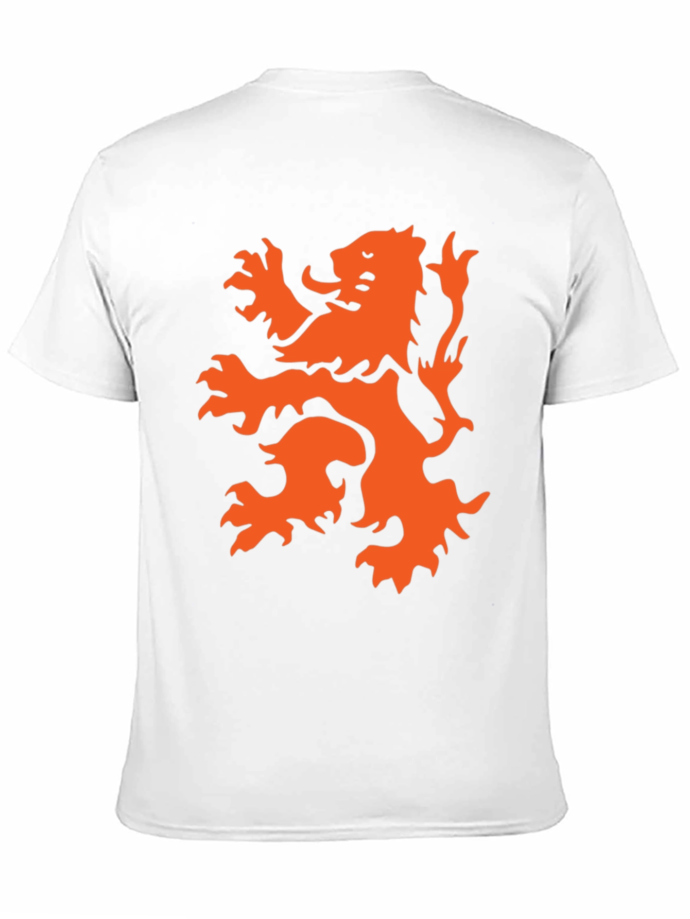 Black T-Shirt with Orange Lion Graphic