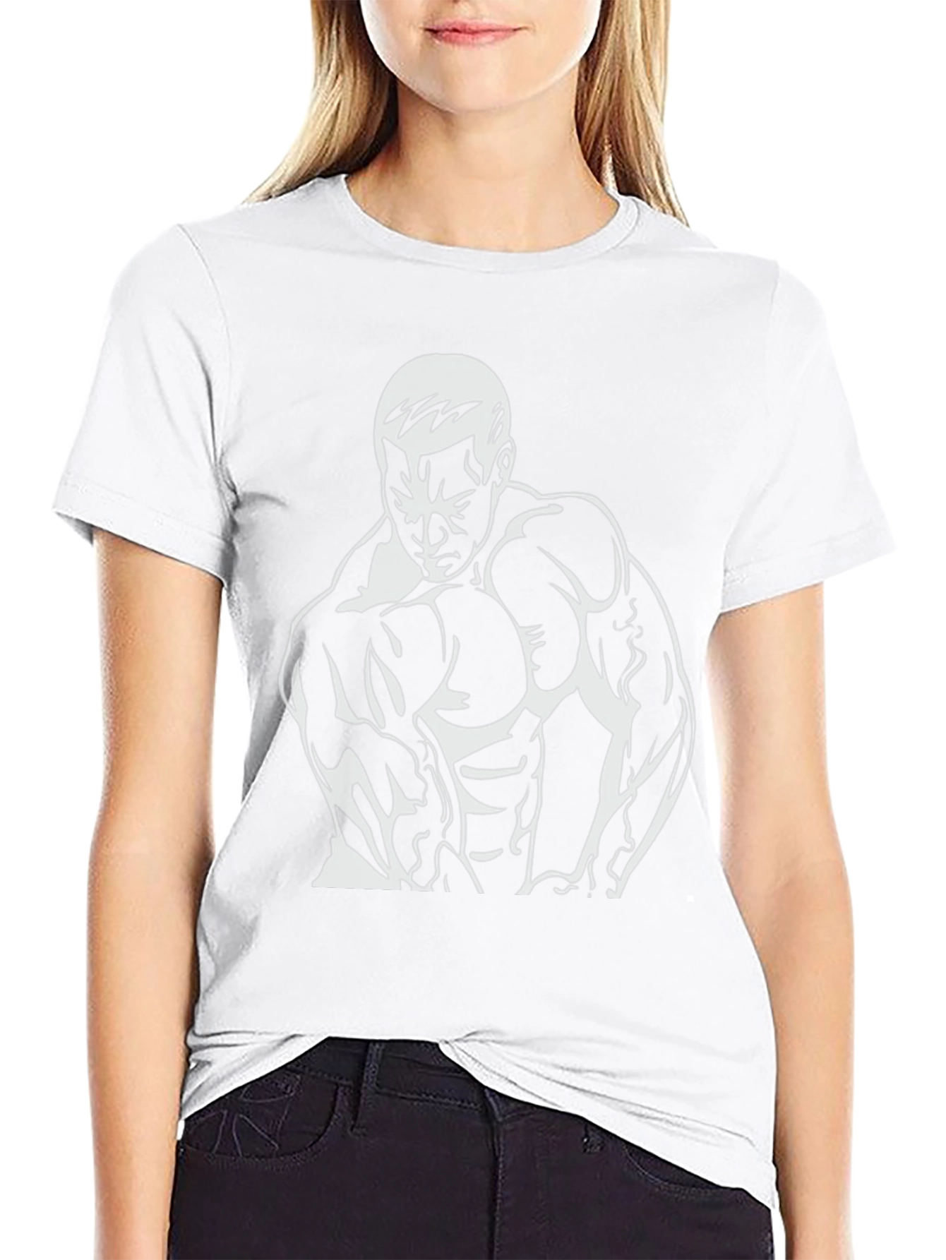 Bodybuilder Graphic Tee - Black Cotton Fitness Shirt