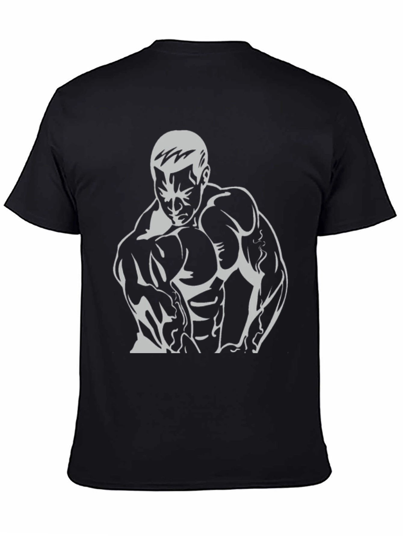 Bodybuilder Graphic Tee - Black Cotton Fitness Shirt