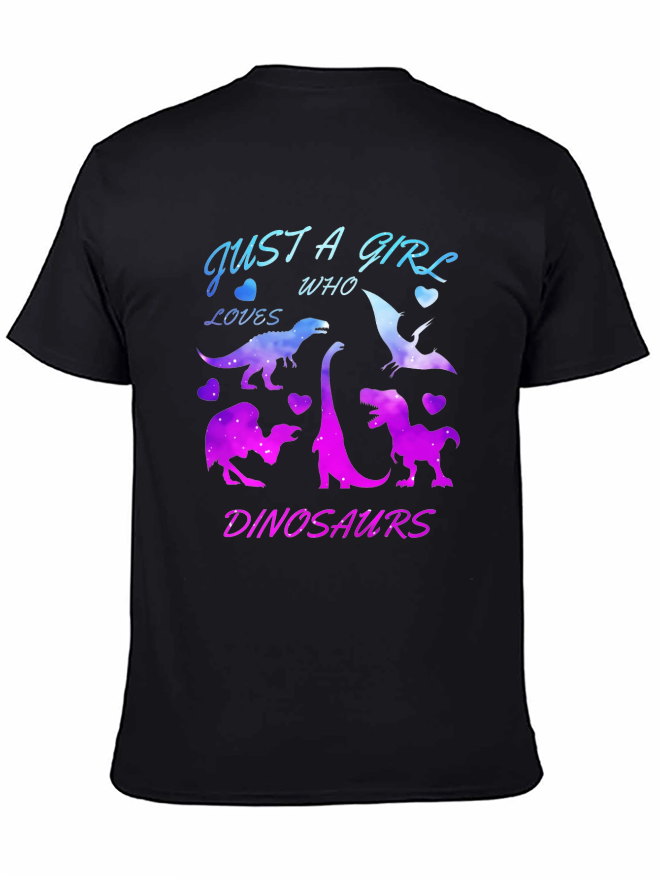 Girl Dinosaur Lover T-Shirt Black