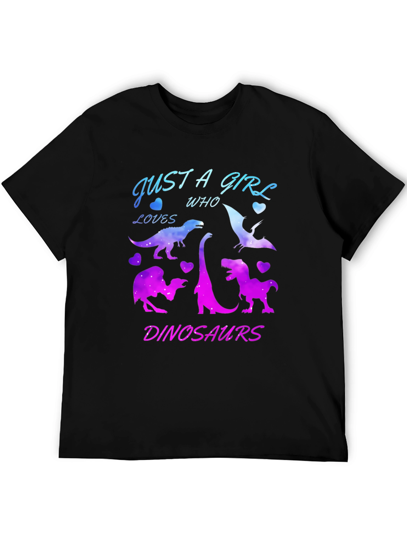 Girl Dinosaur Lover T-Shirt Black