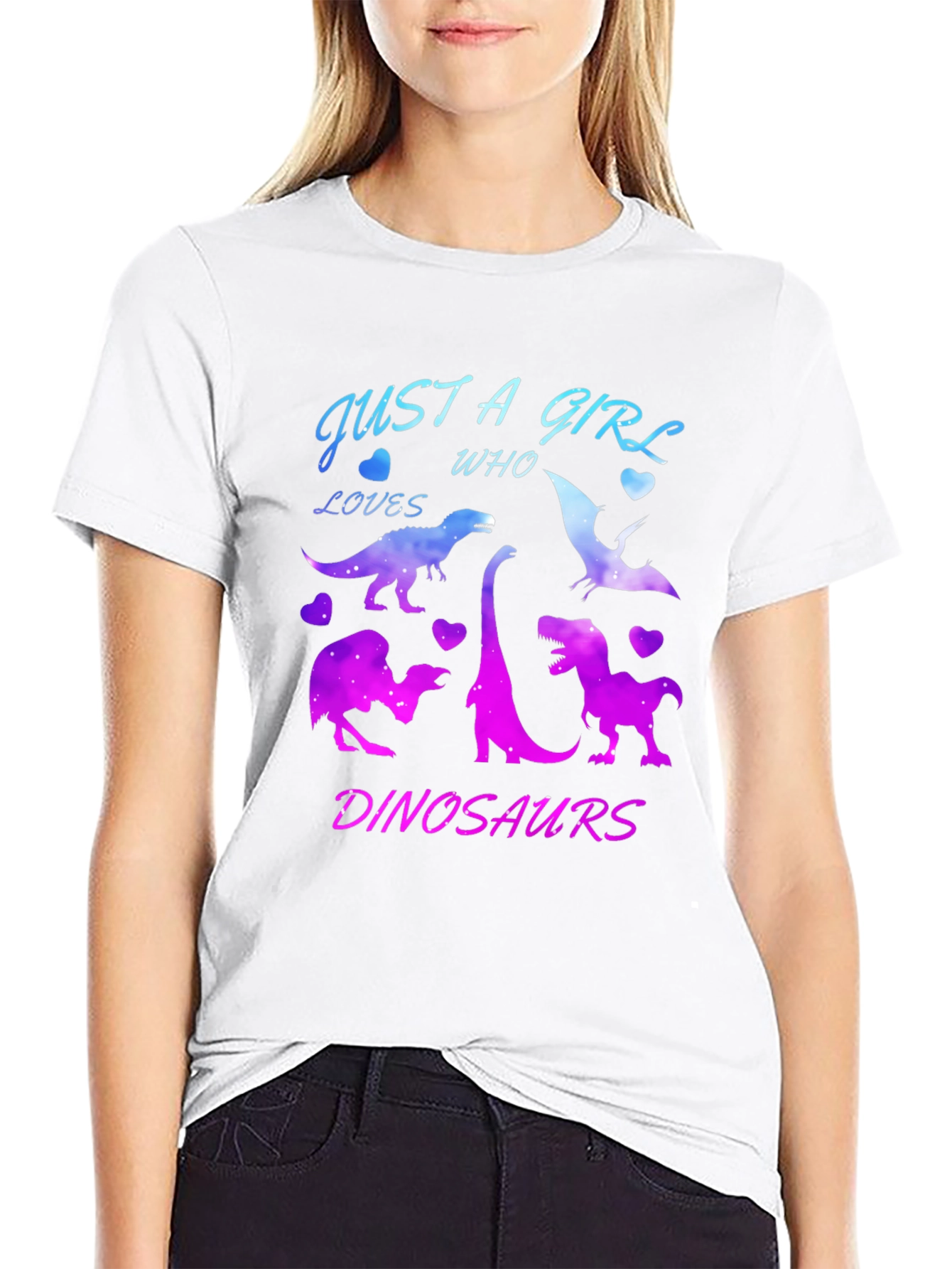 Girl Dinosaur Lover T-Shirt Black