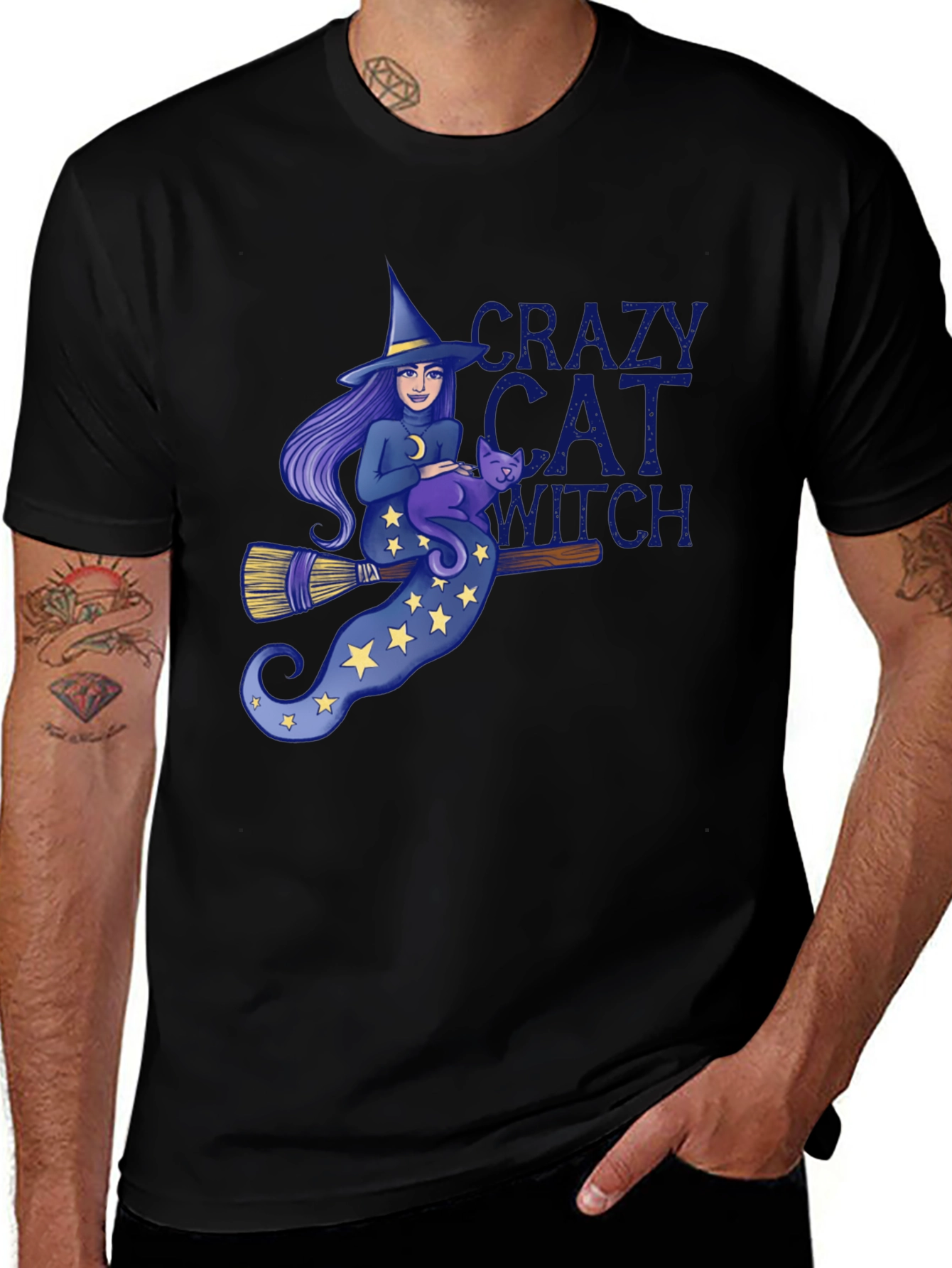 Crazy Cat Witch T-Shirt
