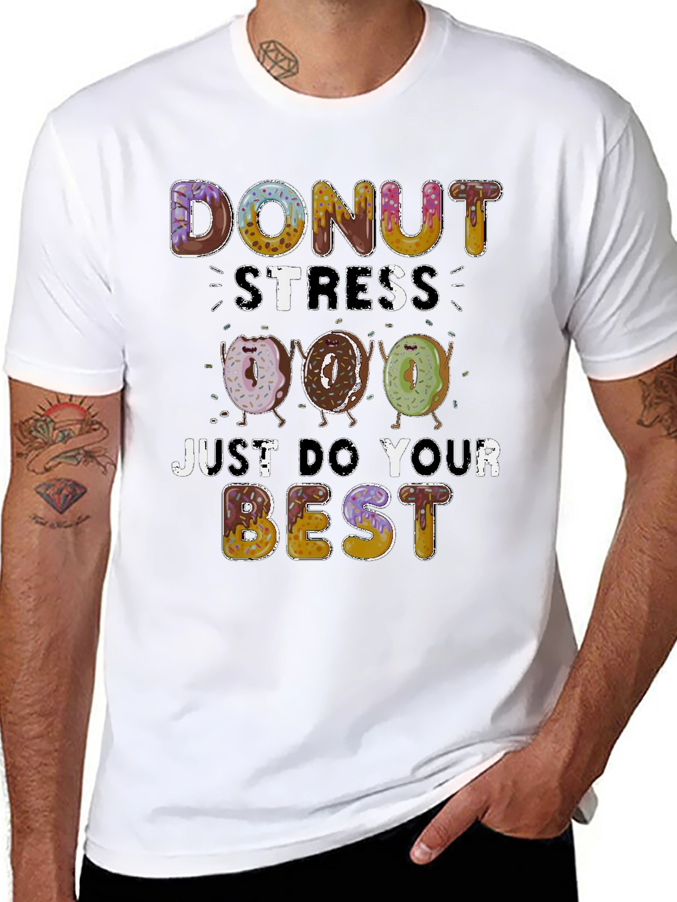 Donut Stress Funny Graphic Tee
