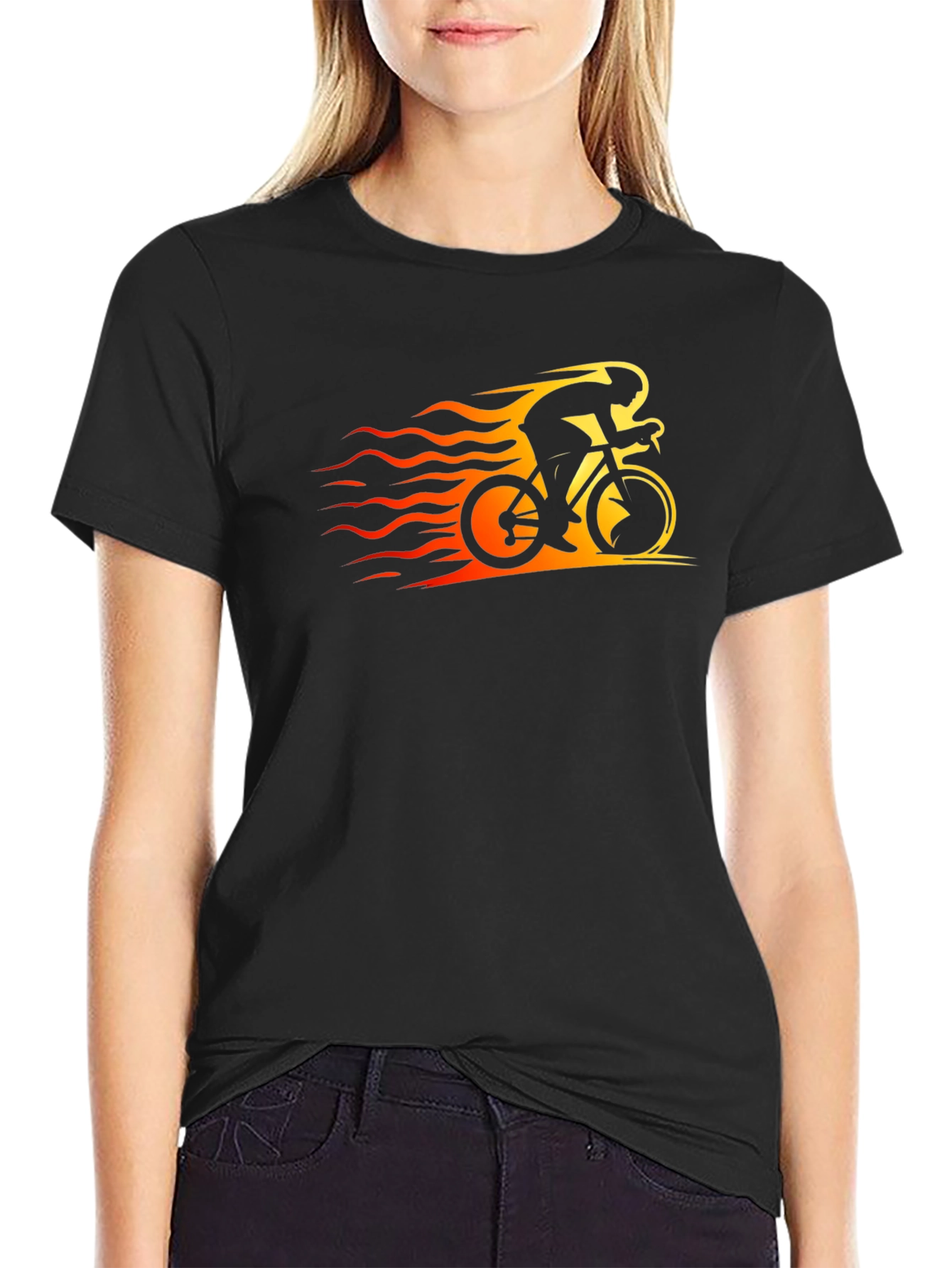 Fiery Biker Black T-Shirt