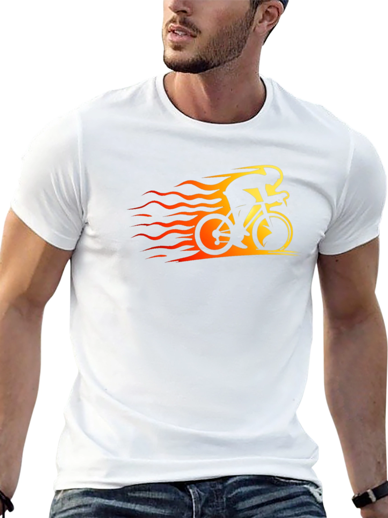 Fiery Biker Black T-Shirt