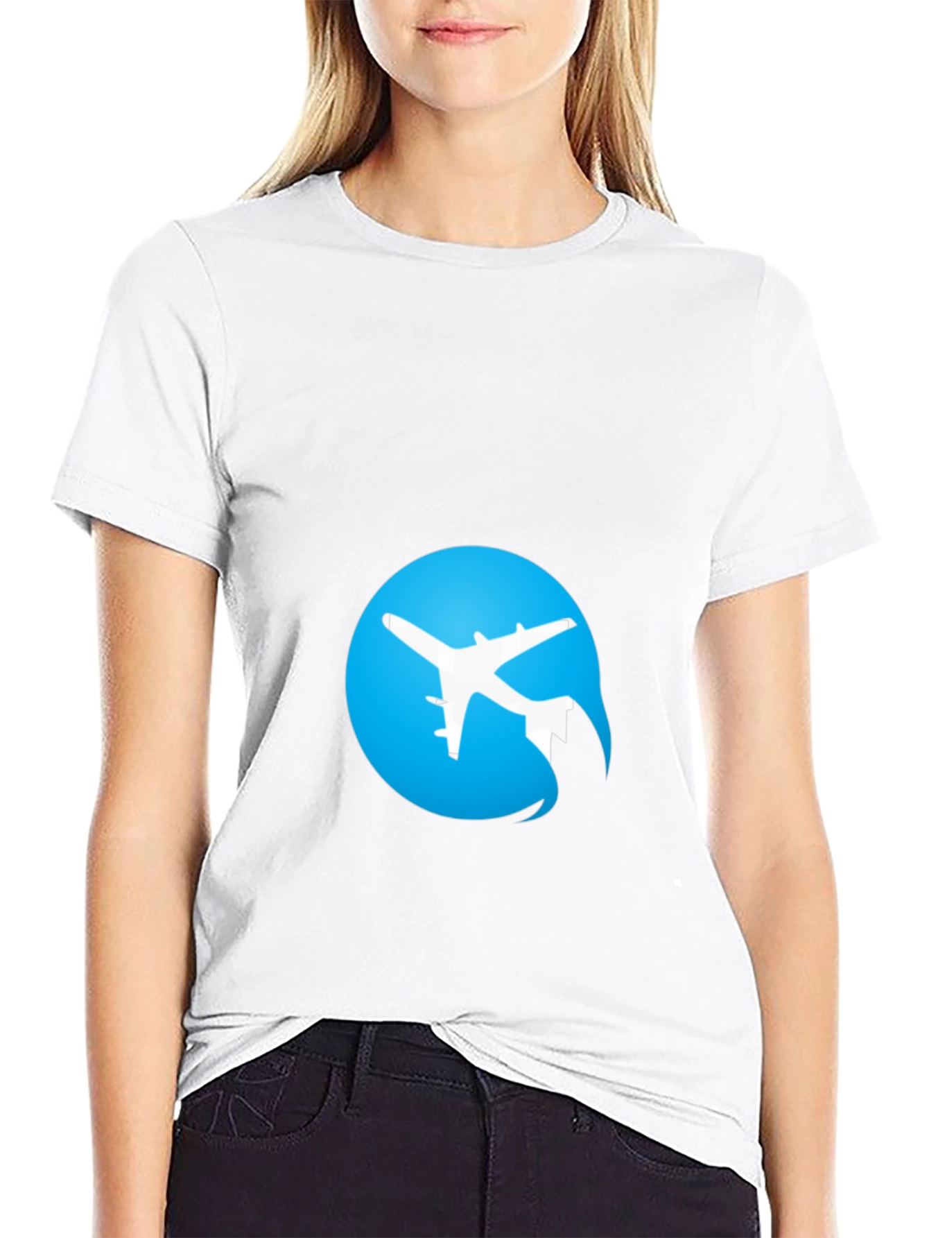 Airplane Logo Black T-Shirt