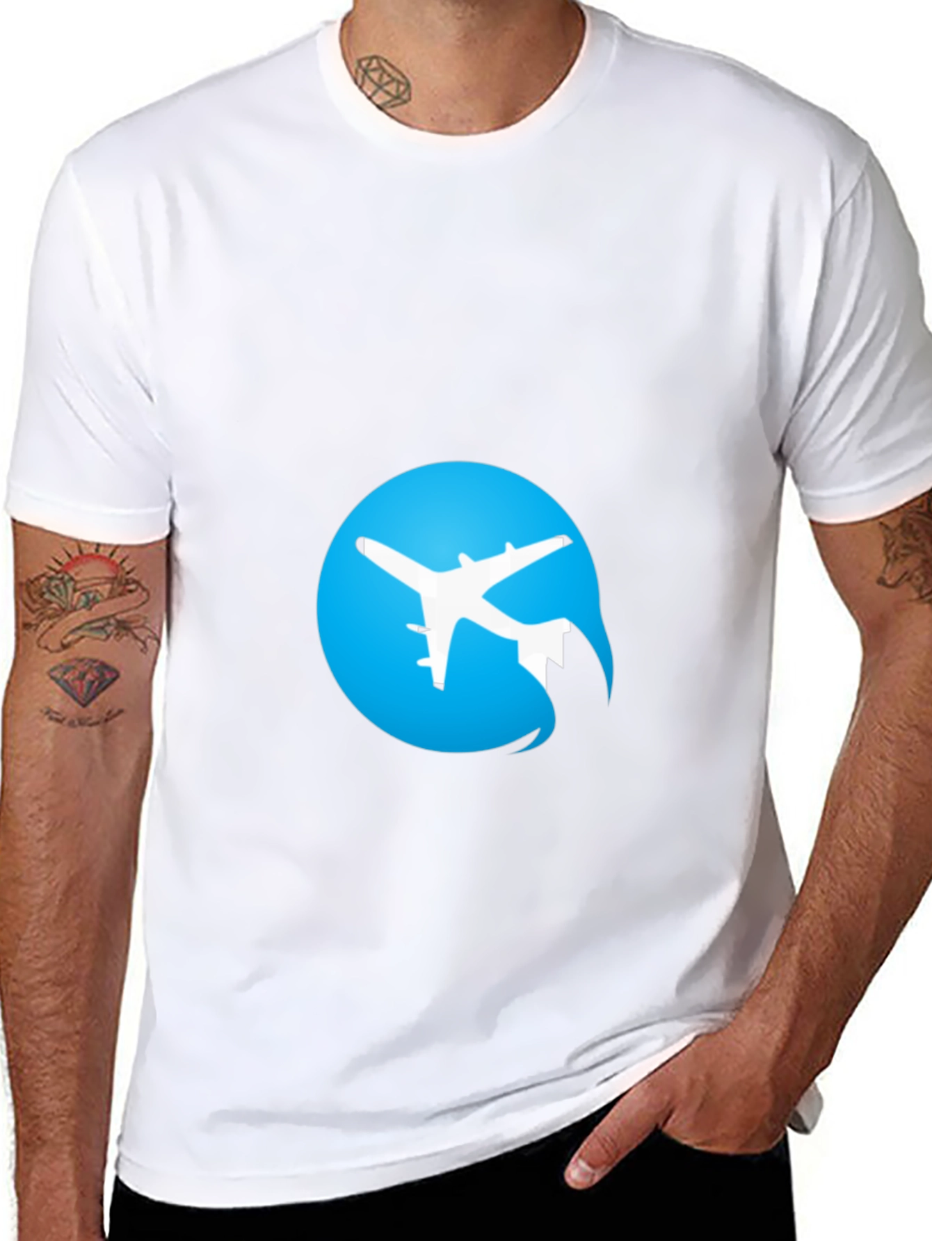 Airplane Logo Black T-Shirt