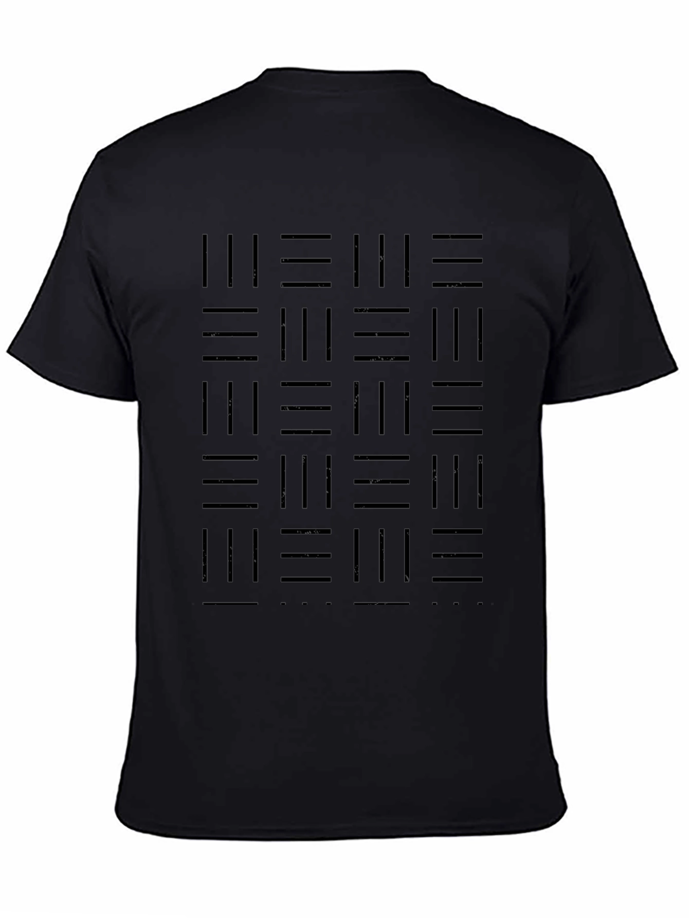 Modern Geometric Pattern Black T-Shirt