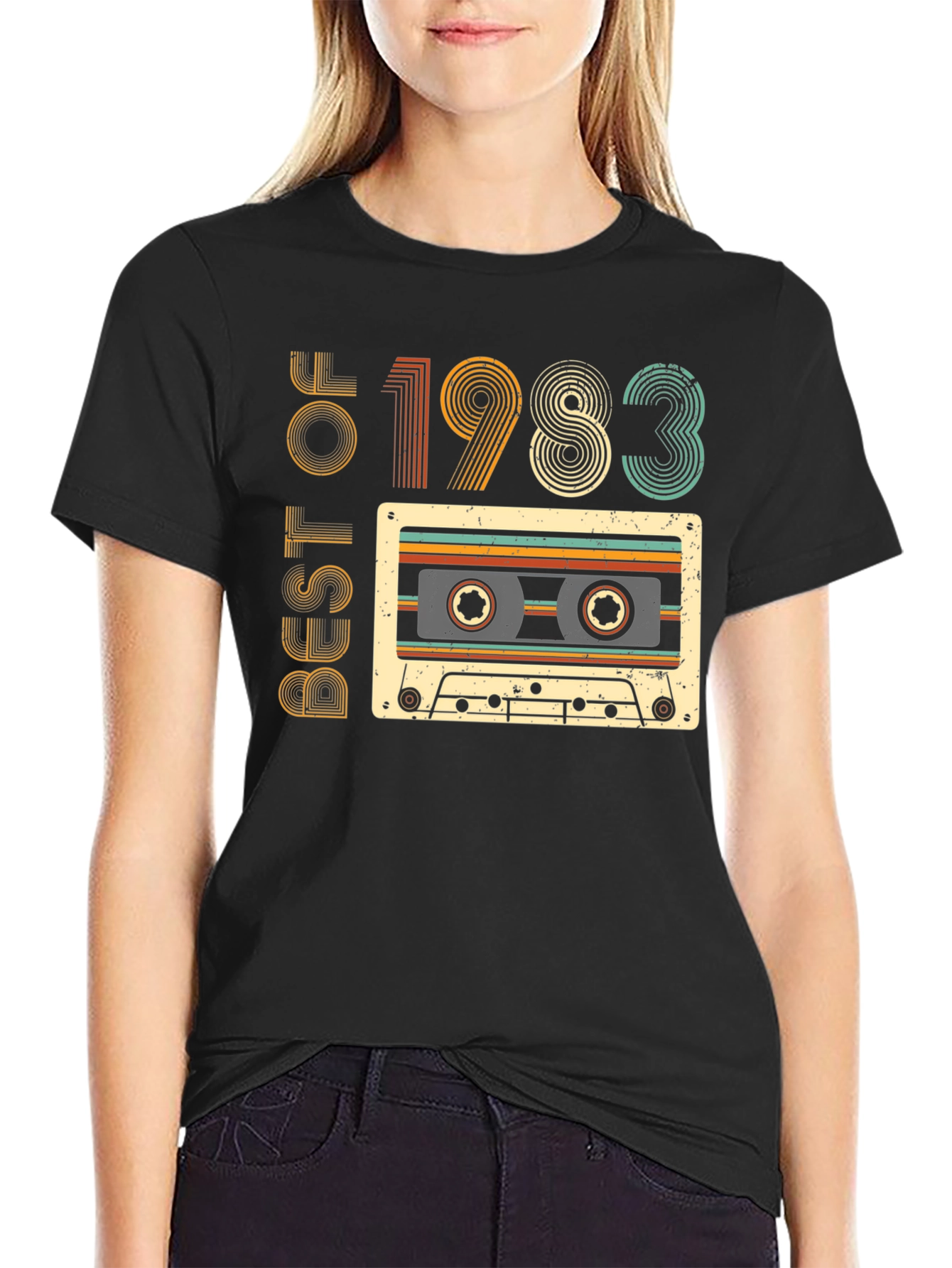 Best of 1983 Cassette Tape Black Graphic T-Shirt
