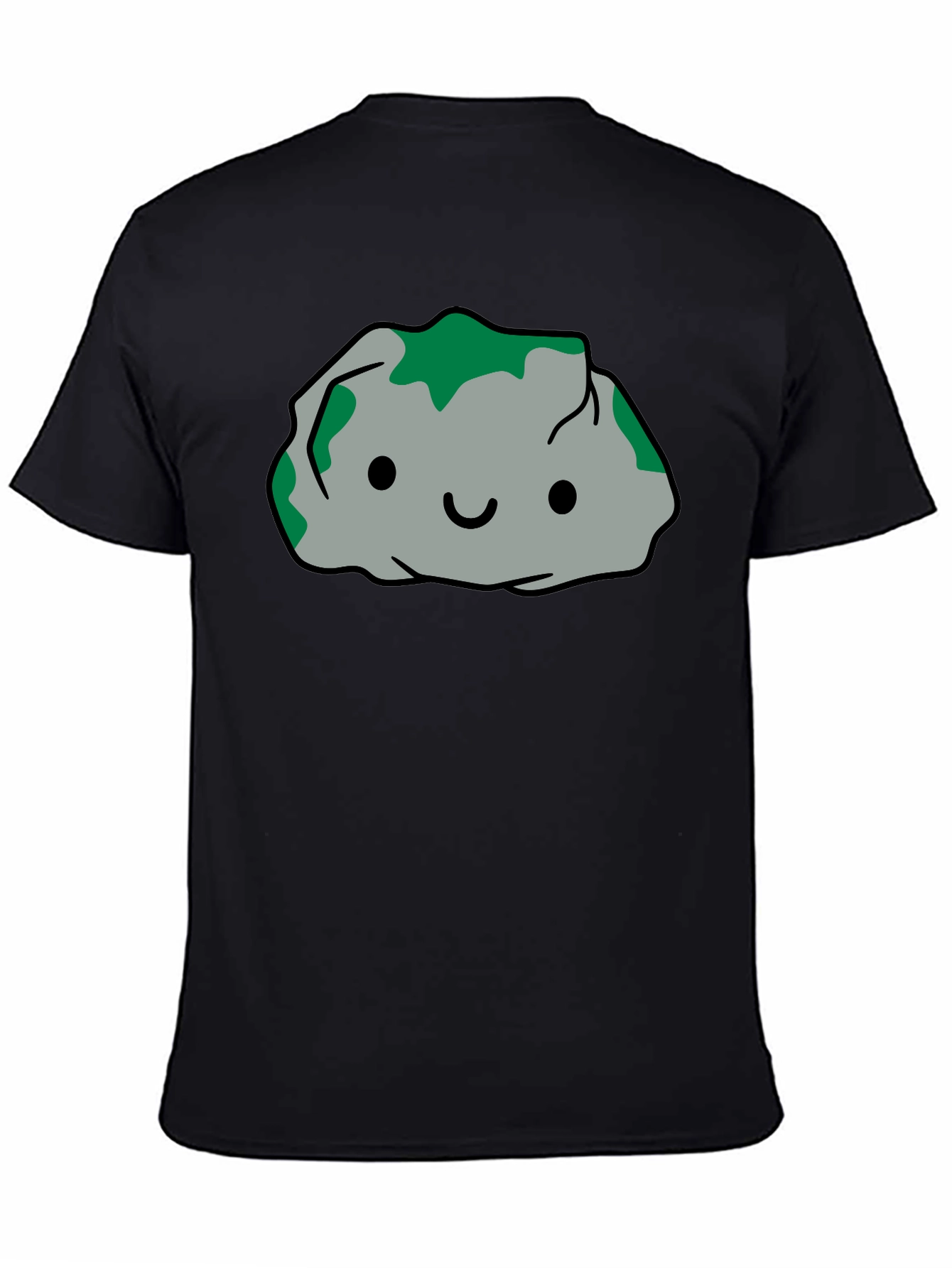 Cute Rock Character Black T-Shirt